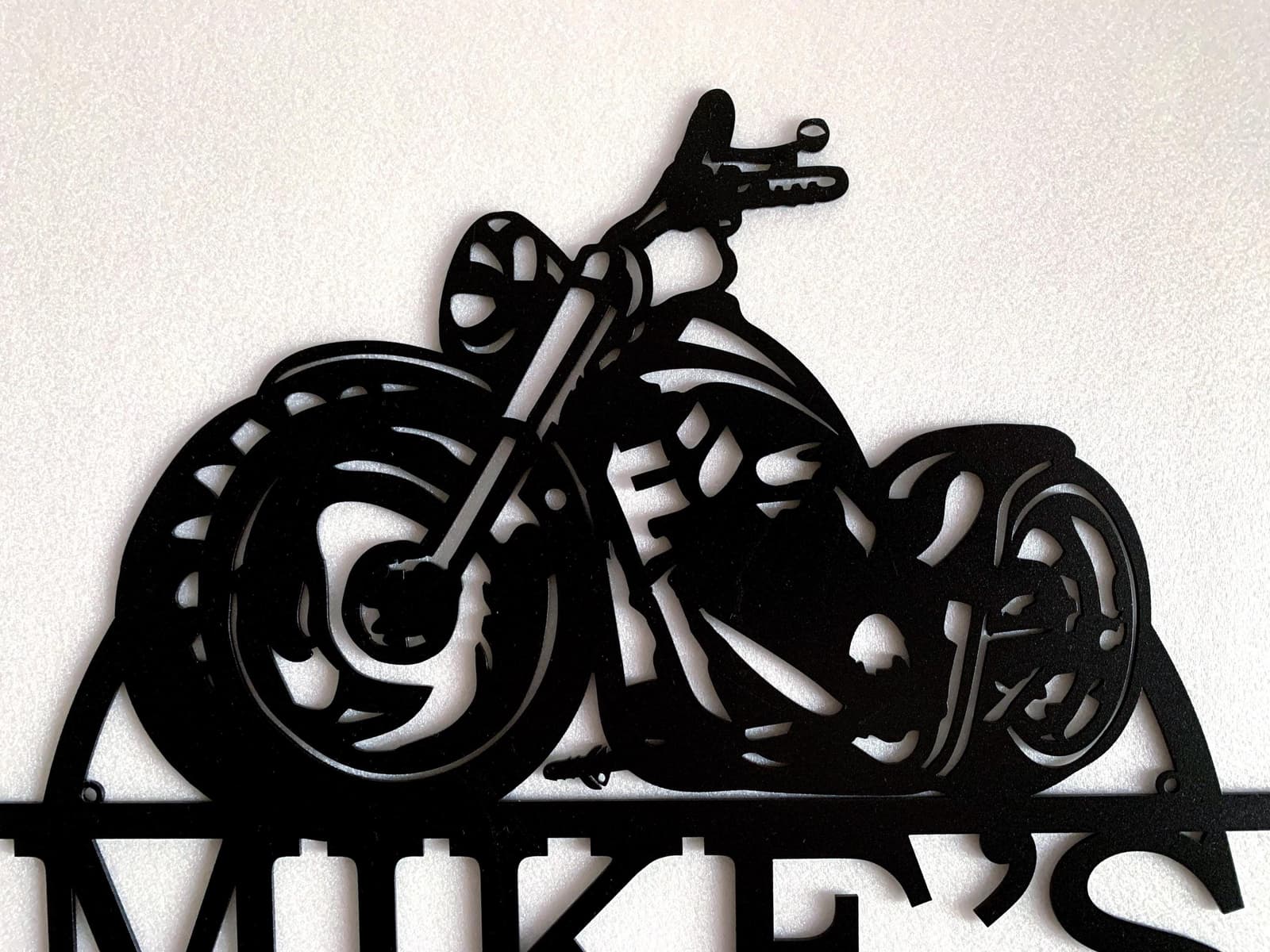 Cartel metálico de garaje con nombre para moto, foto 4