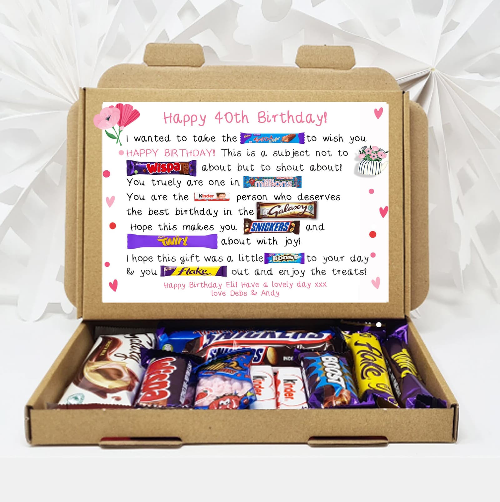 Detalle de una de las chocolatinas de marca incluidas