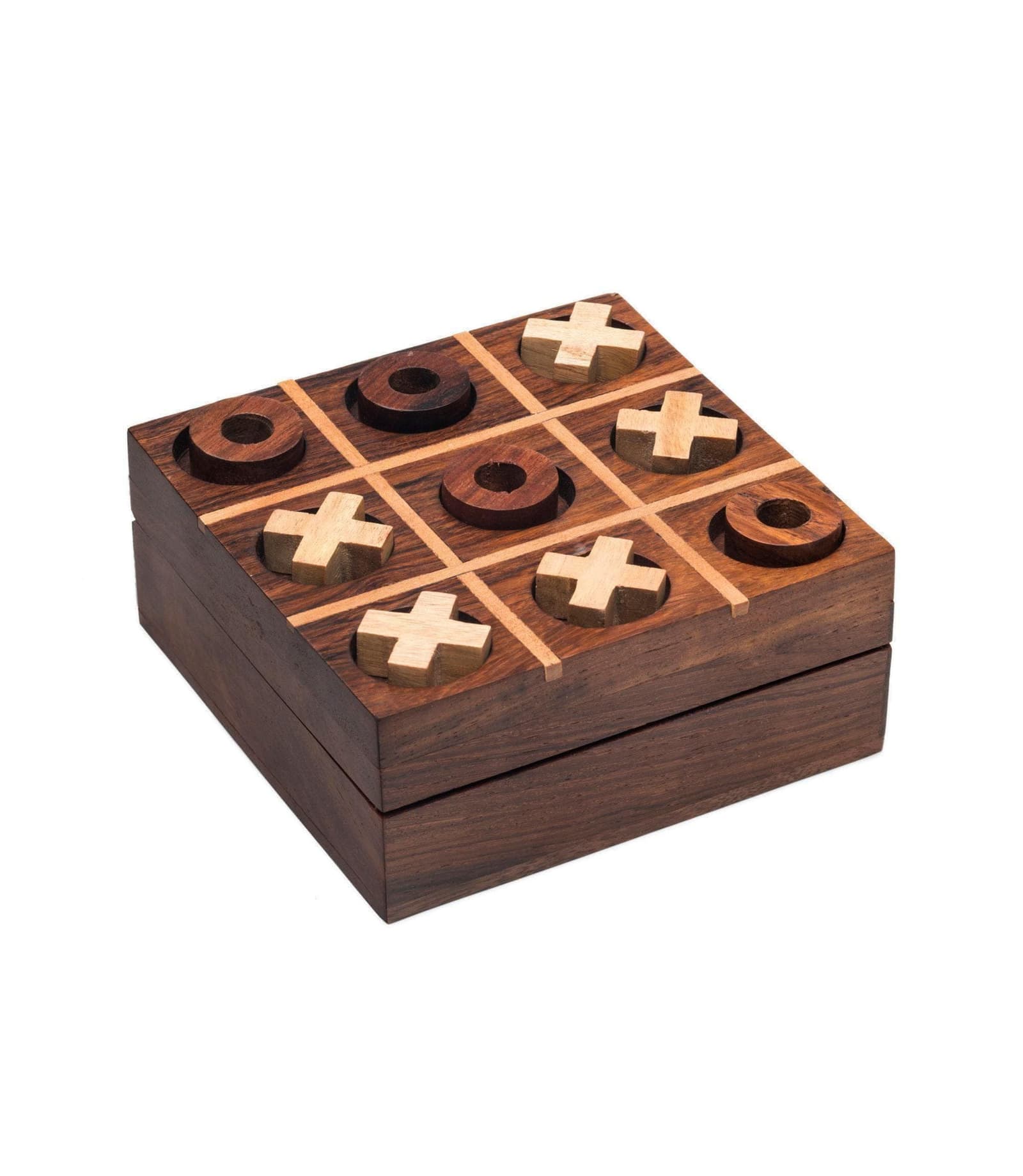 Juego de tres en raya de madera artesanal, foto 4