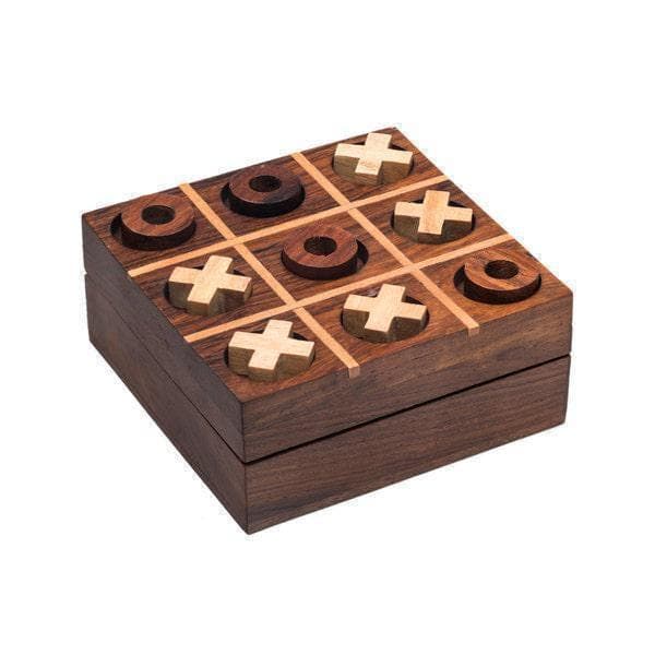 Juego de tres en raya de madera artesanal, foto 2