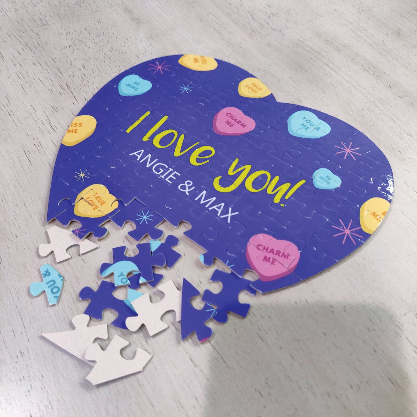 Puzzle de corazón personalizado con foto, foto 2