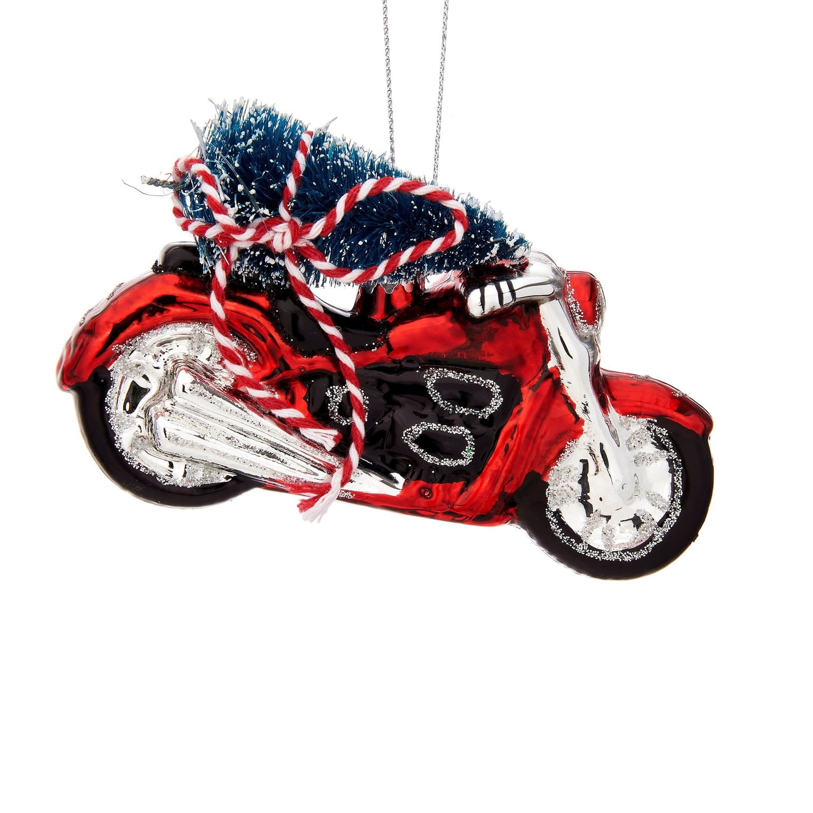 Bola de Navidad de moto con árbol