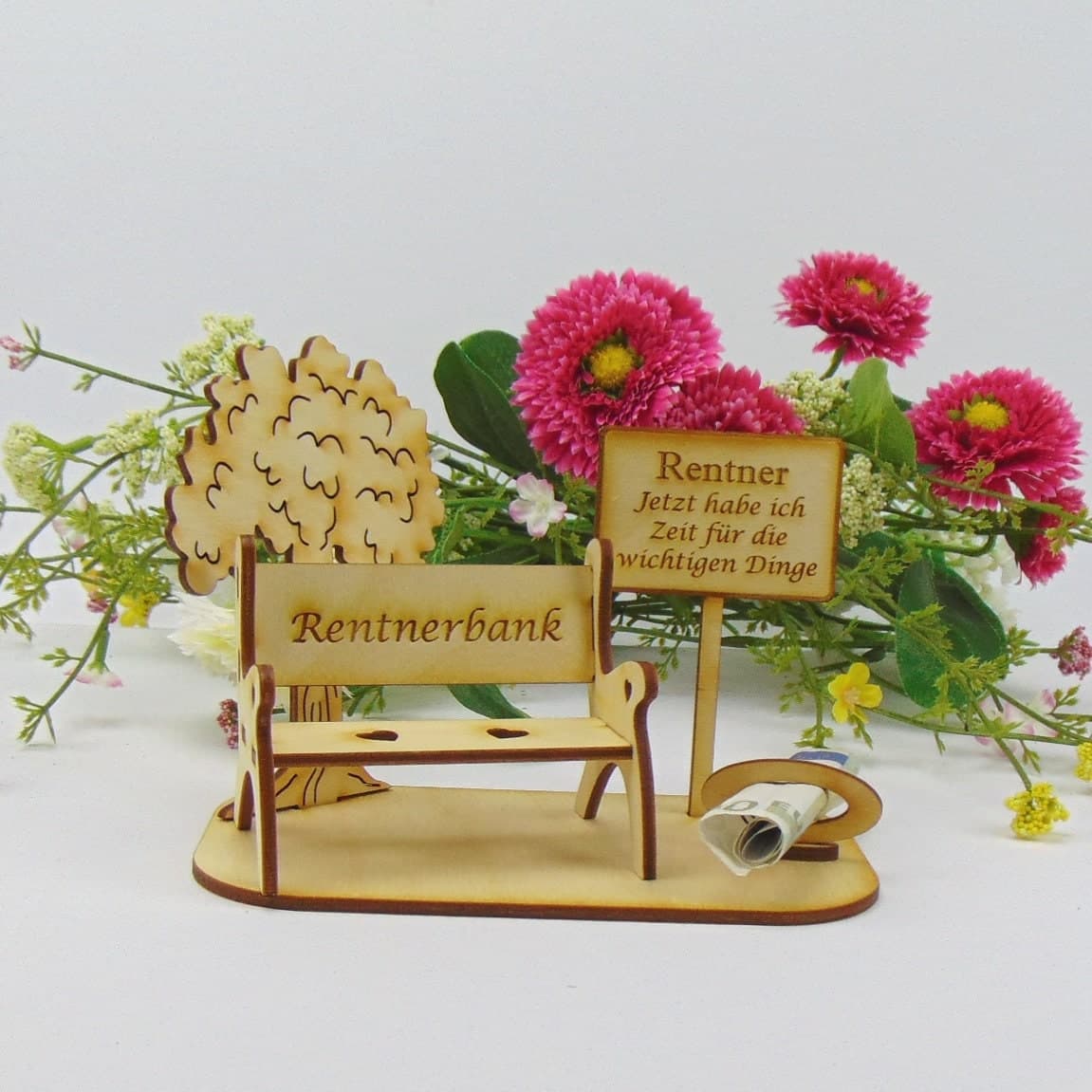 Banco de madera personalizado para regalo de jubilación,