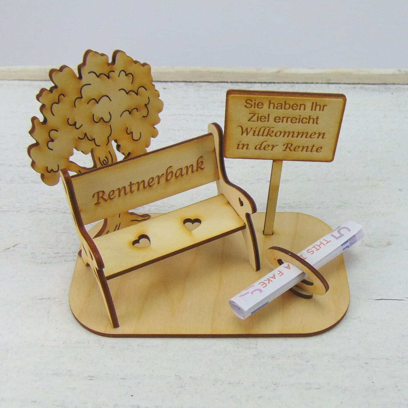 Banco de madera personalizado para regalo de jubilación, foto 3,