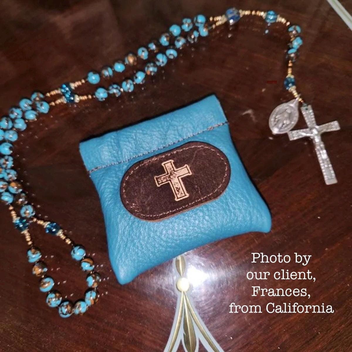 Leather Rosary Pouch, Easter Gift, First Communion Gift, Confirmation Gift, Personalized Case for Prayer Beads, Amish Handmade, Made in USA
