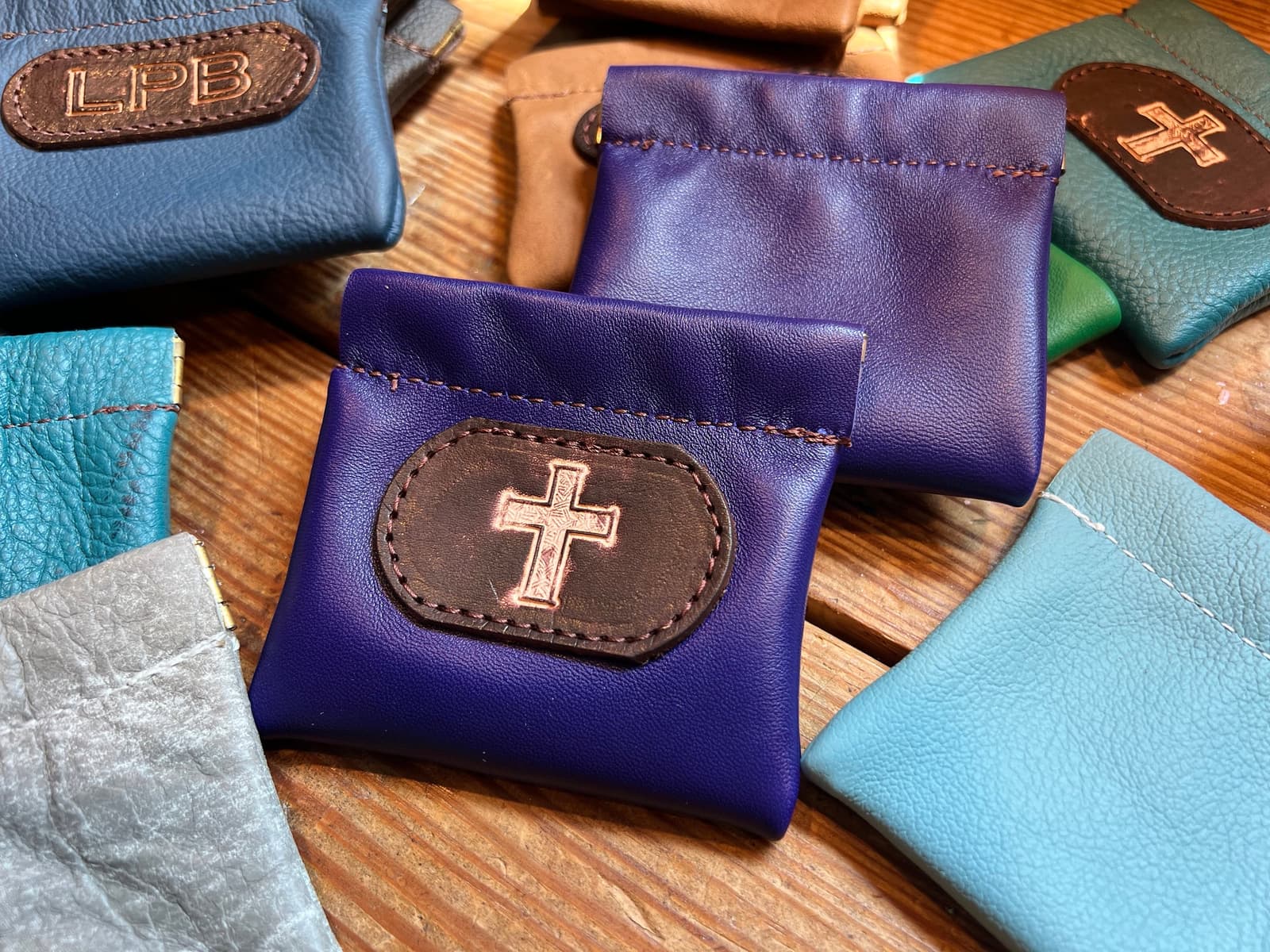 Leather Rosary Pouch, First Communion Gift. Confirmation Gift, Personalized Case for Prayer Beads, Amish Handmade, Made in USA