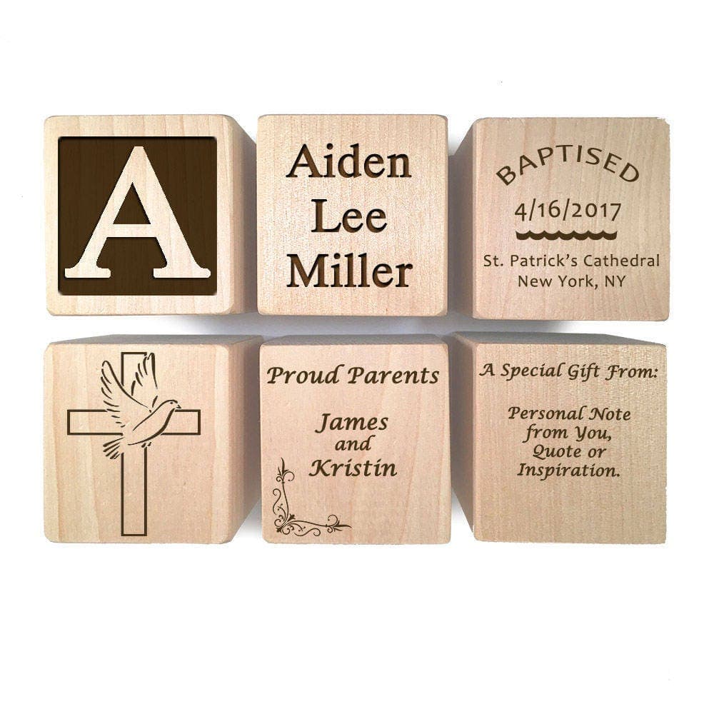 bloque de madera personalizado para bautizo