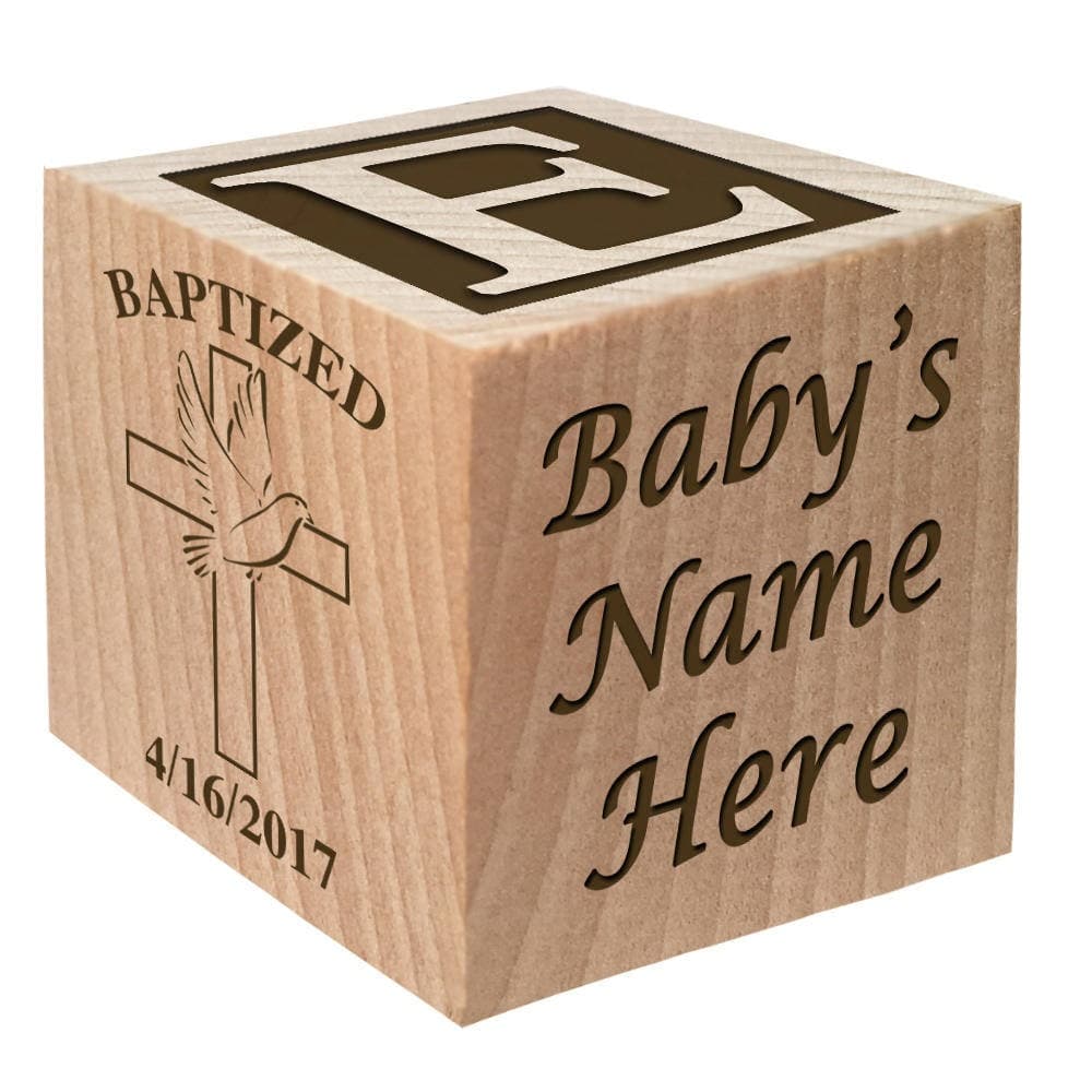 bloque de madera personalizado para bautizo, foto 2