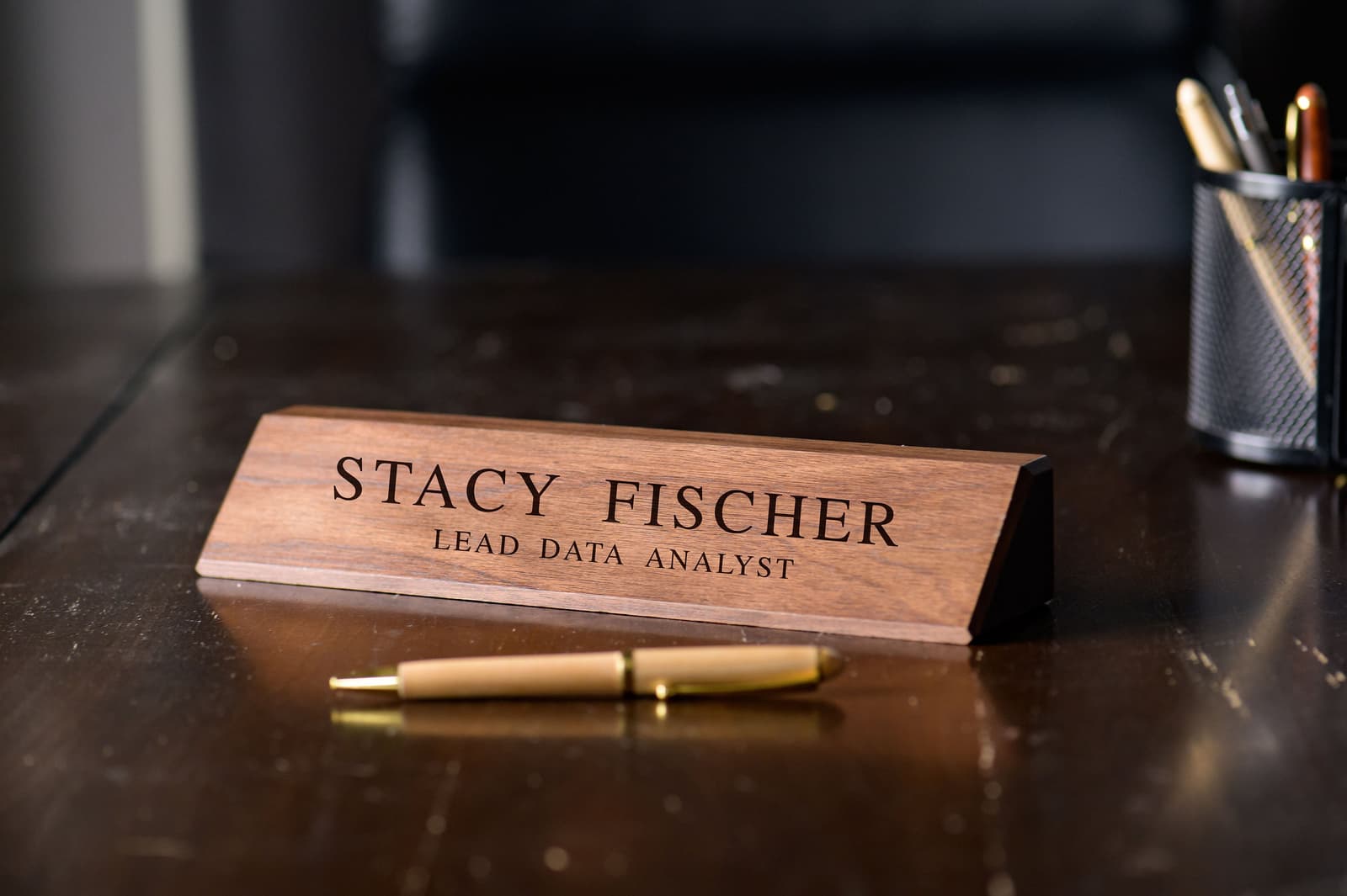 Placa de madera personalizada para oficina