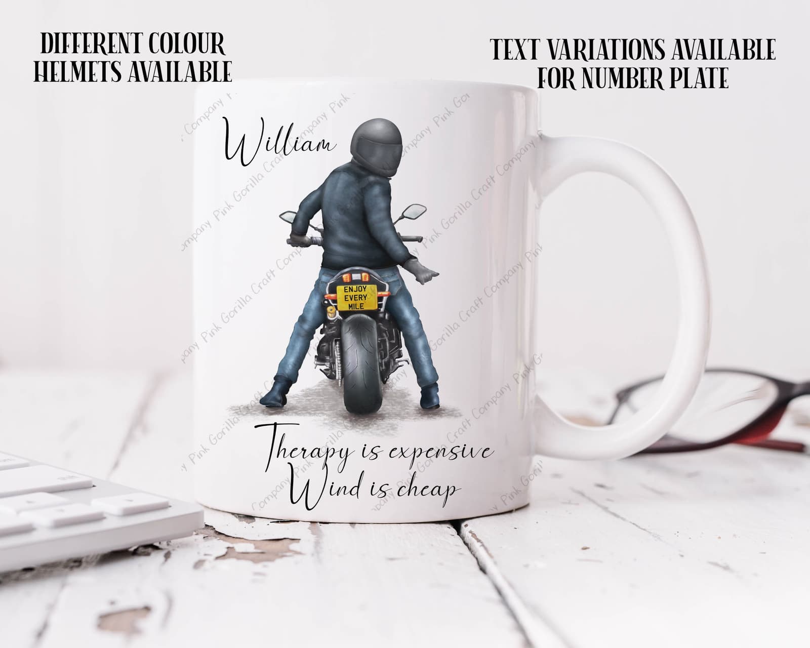 Taza de moto personalizada con nombre, foto 4