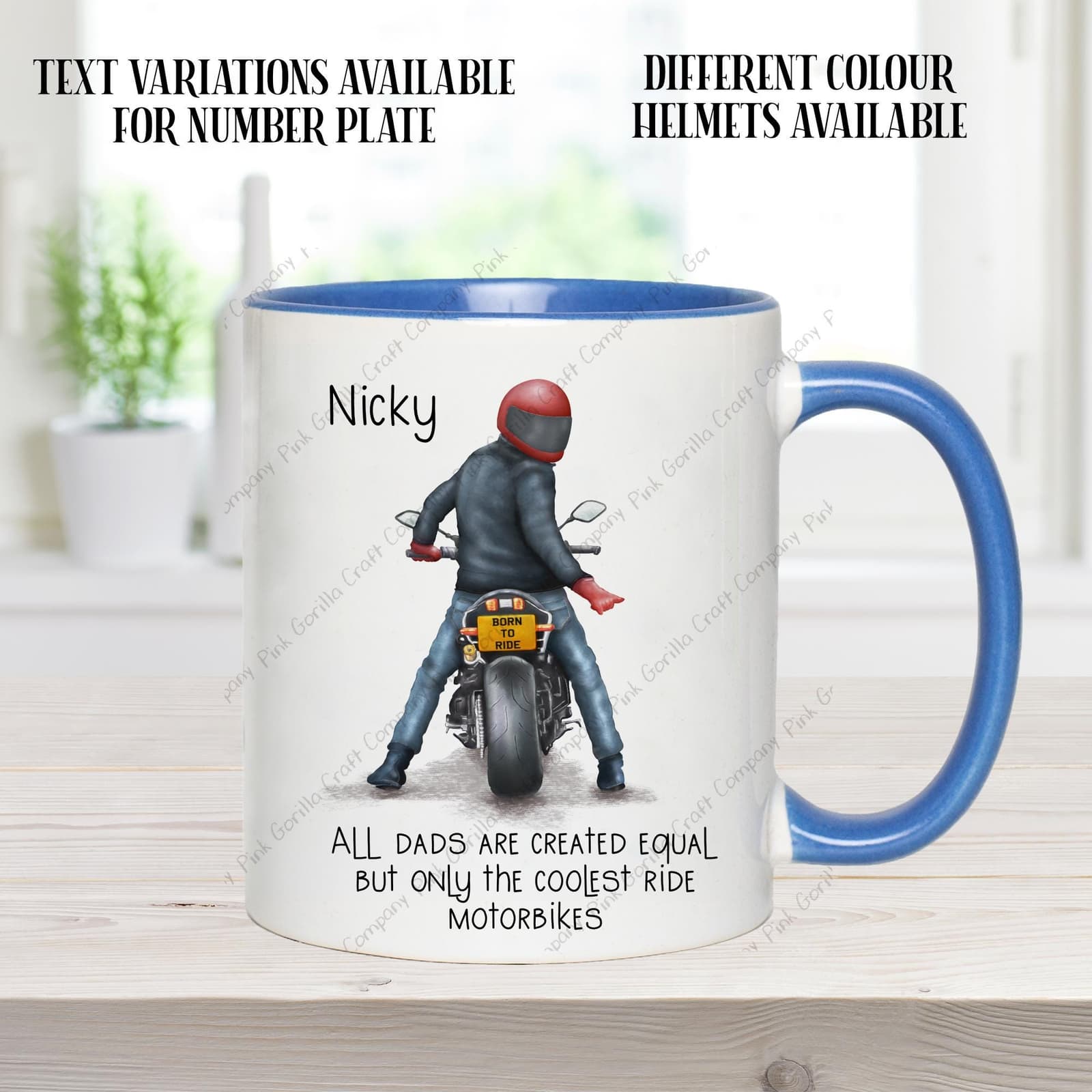 Taza de moto personalizada con nombre, foto 2