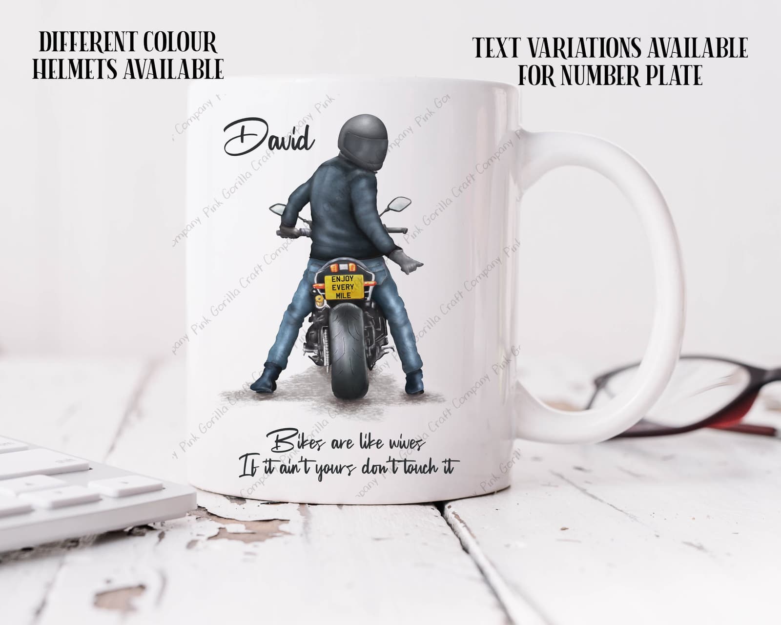 Taza de moto personalizada con nombre, foto 6