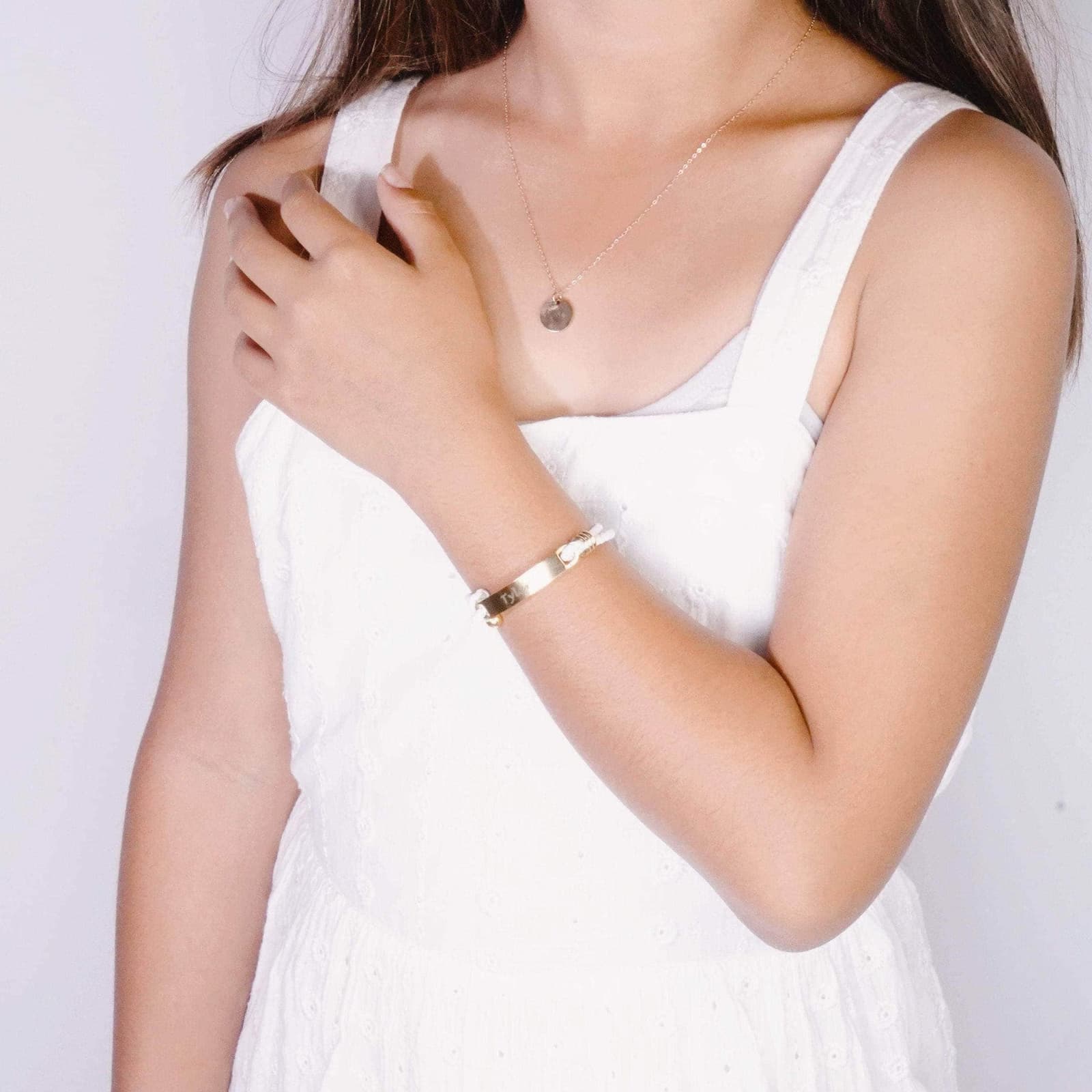 Pulsera trenzada con barra grabada para adolescente, foto 6