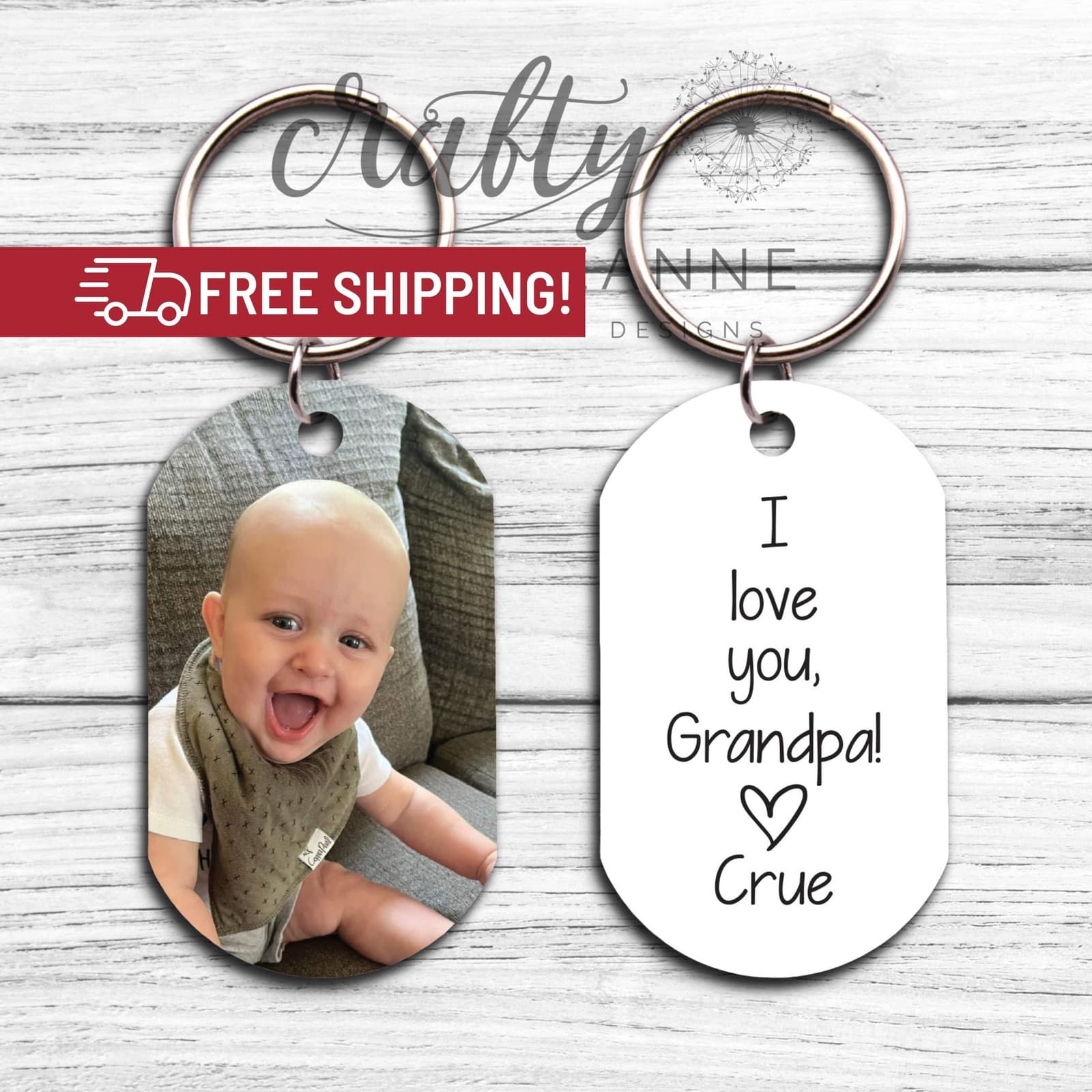 Father In Law Gift from Grandkids, Fathers Day Gift For Grandpa, Picture Keychain for Papa, Personalized Gifts For Men, Photo Gift Father,