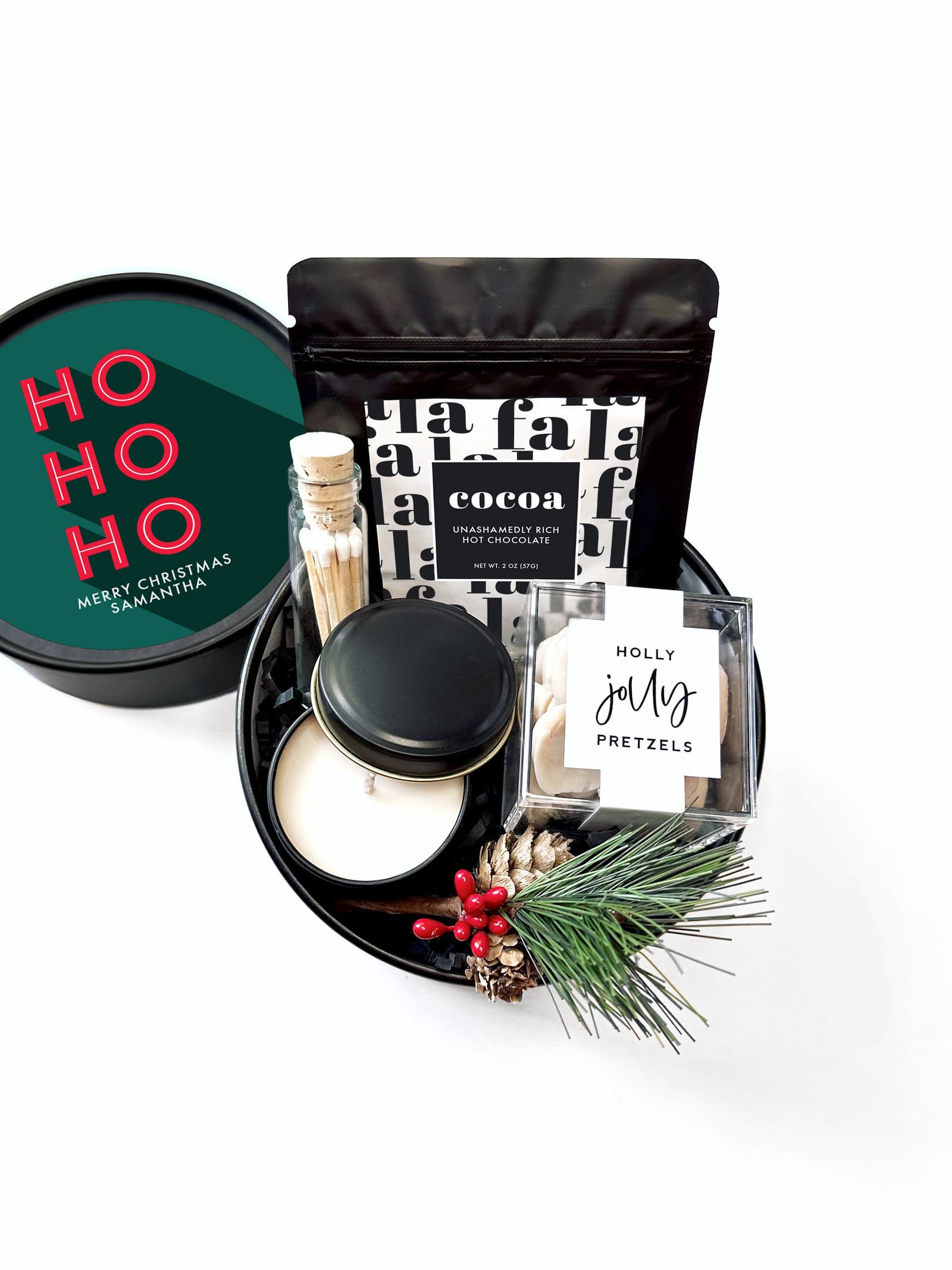 Set de regalo con chocolate caliente y vela