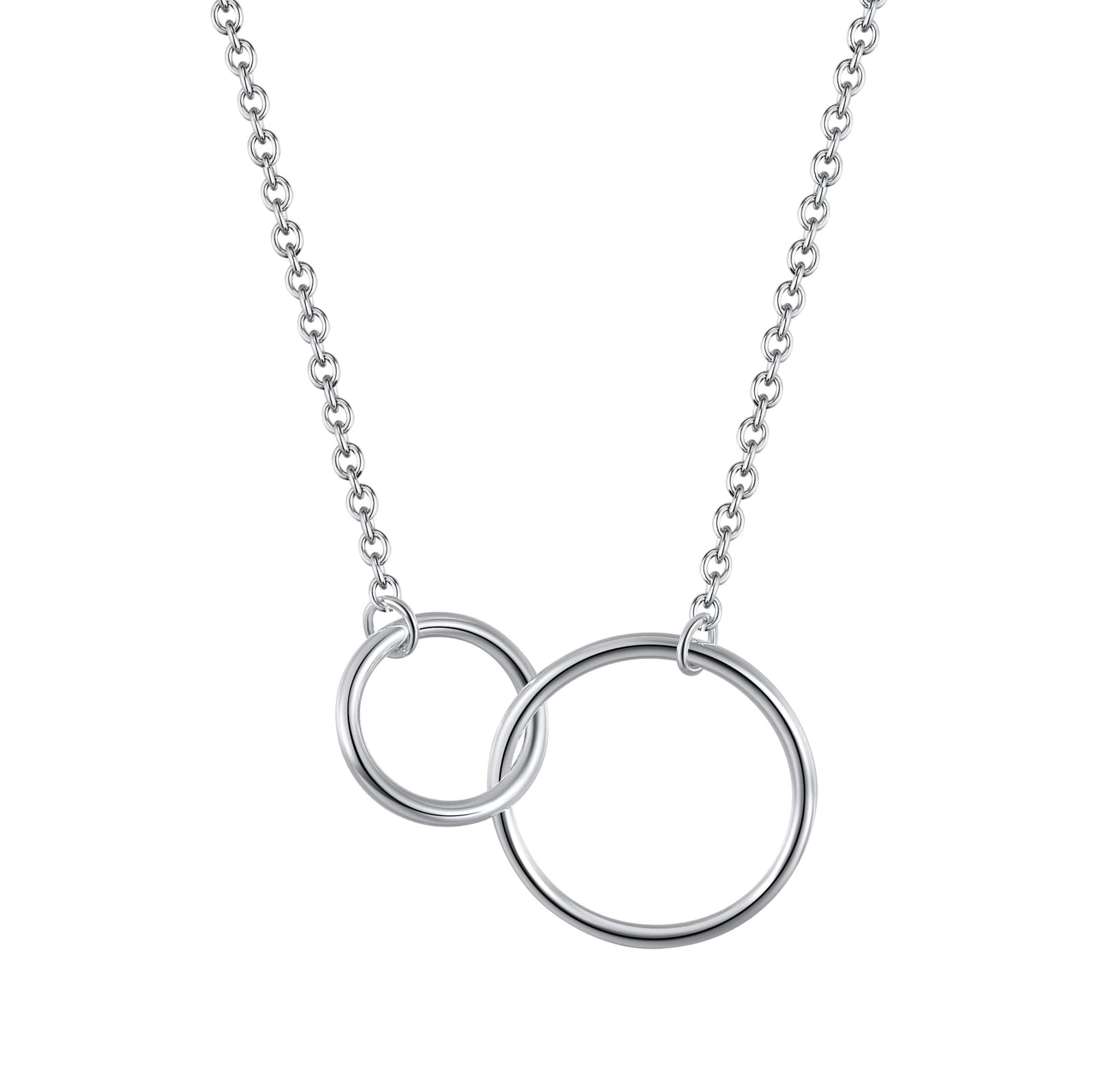 Collar de plata con círculos entrelazados para regalar a tu cuñada, foto 7
