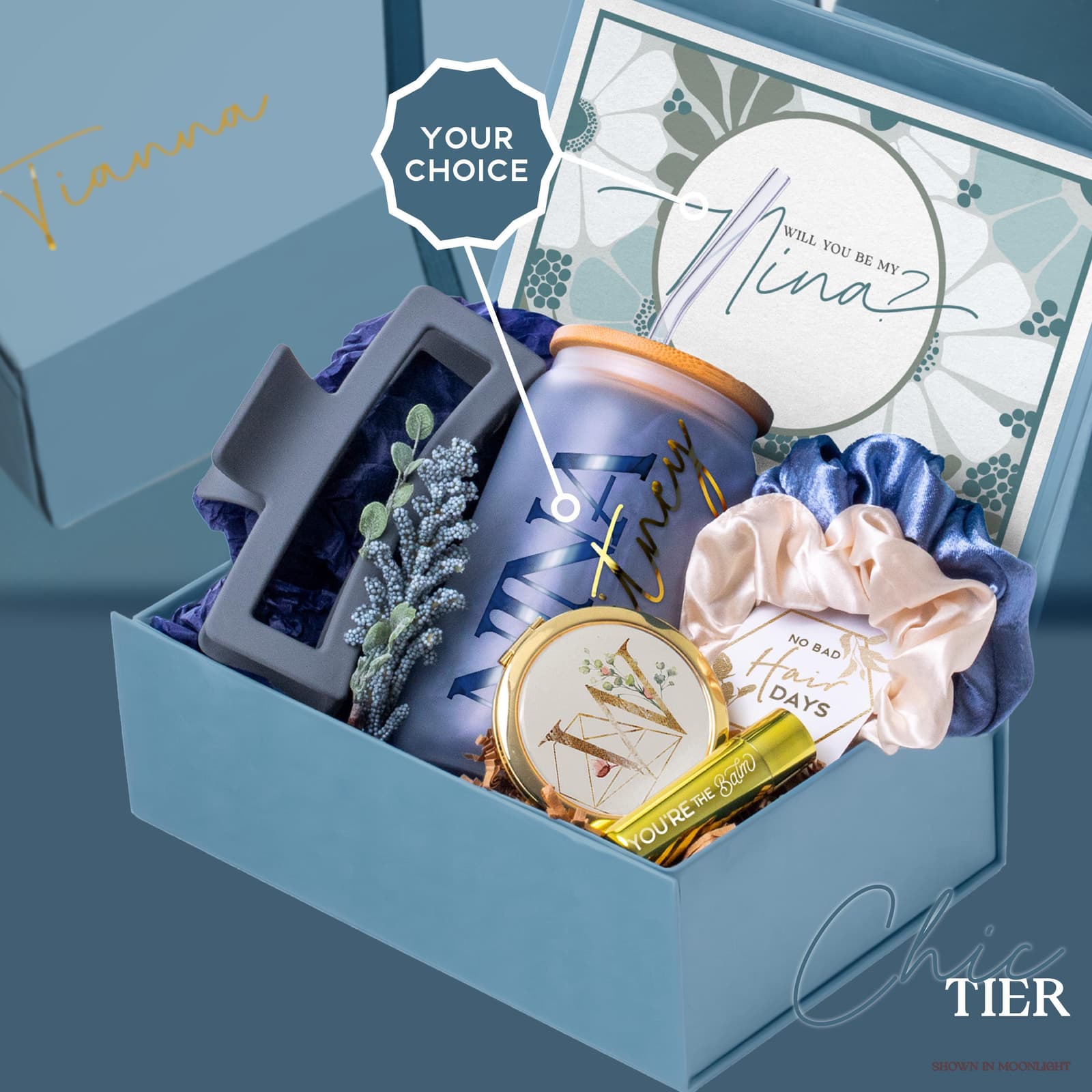 Caja de regalo personalizada para pedir ser madrina, foto 3