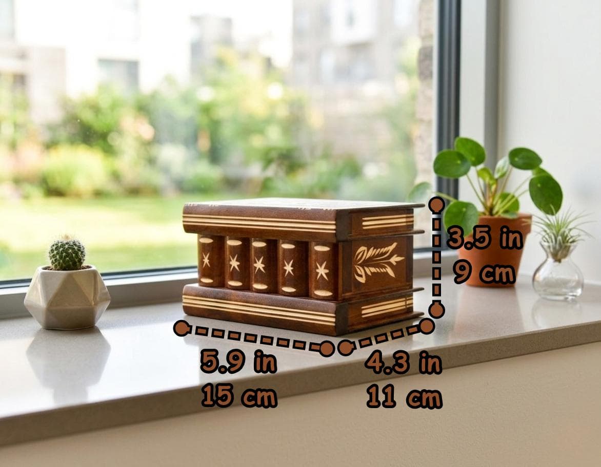 Caja puzzle de madera de Transilvania con compartimentos secretos, foto 6