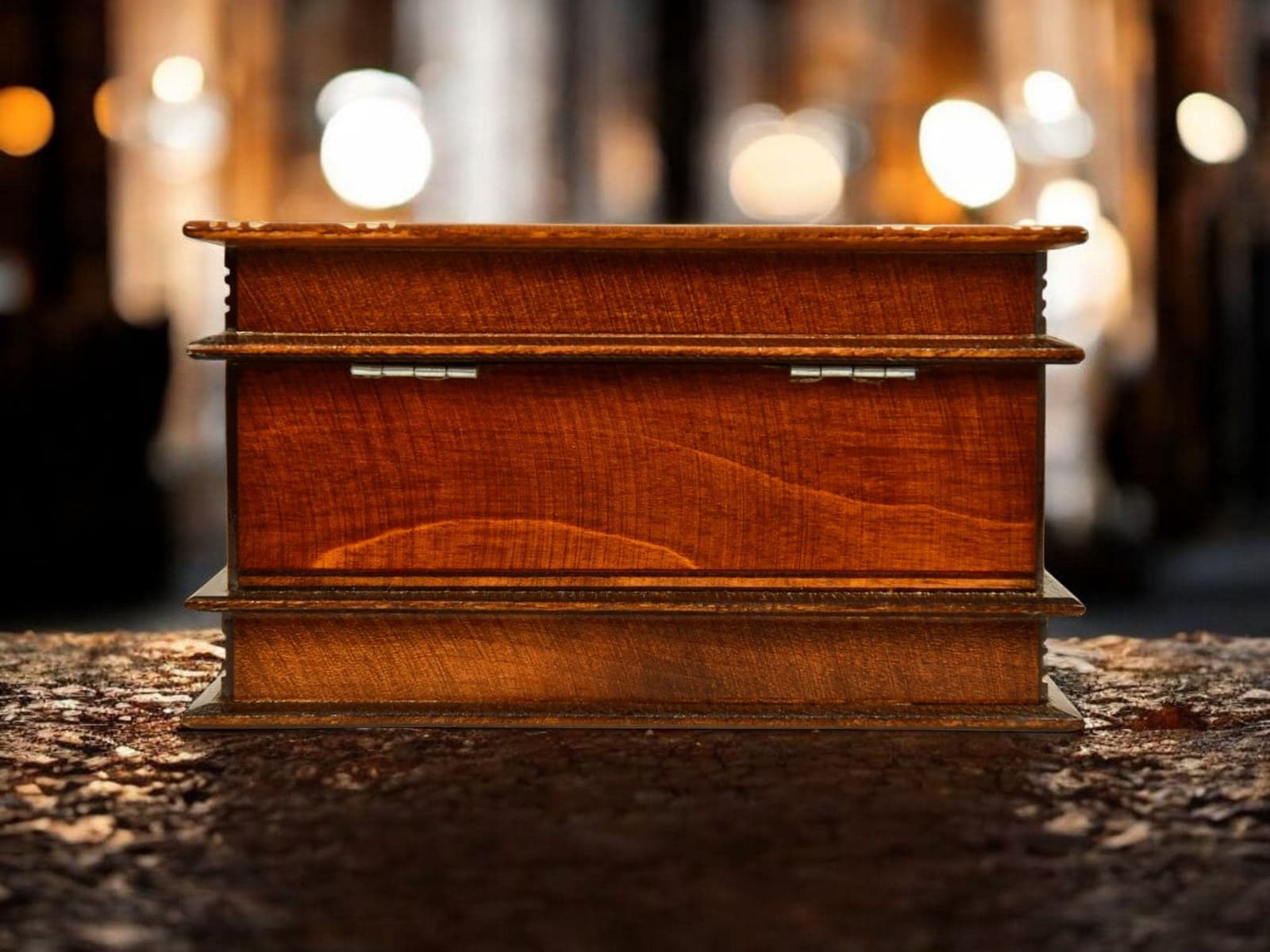 Detalle del mecanismo de la caja puzzle, un reto de ingenio apto para todas las edades