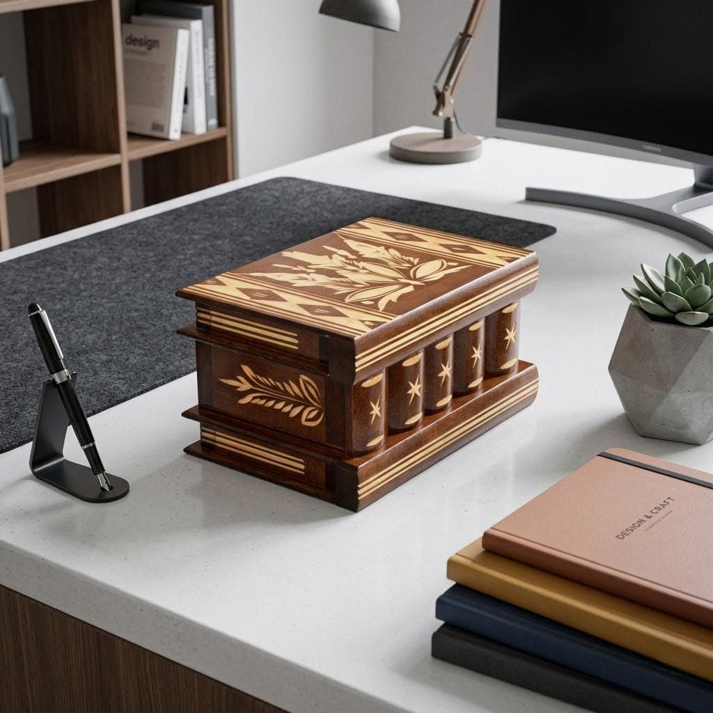 Caja puzzle de madera de Transilvania con compartimentos secretos, foto 3