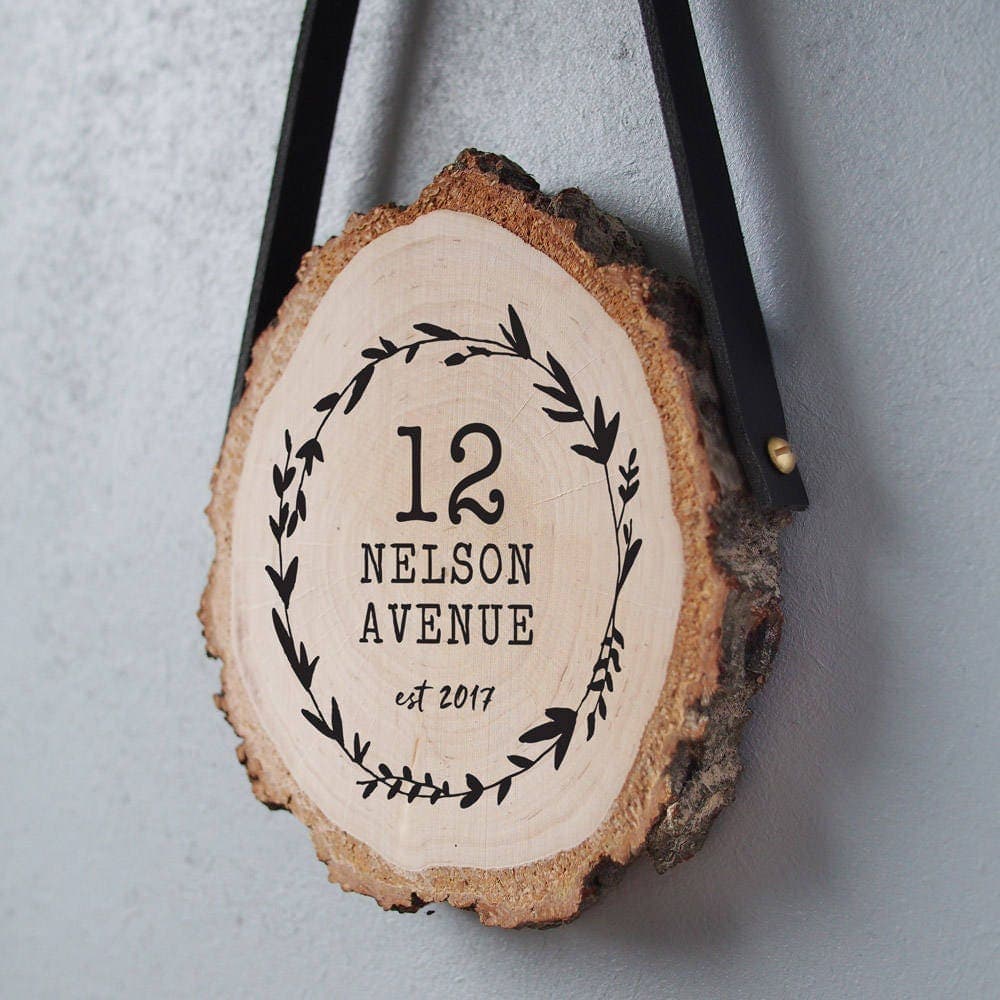 Placa de madera personalizada para nueva casa