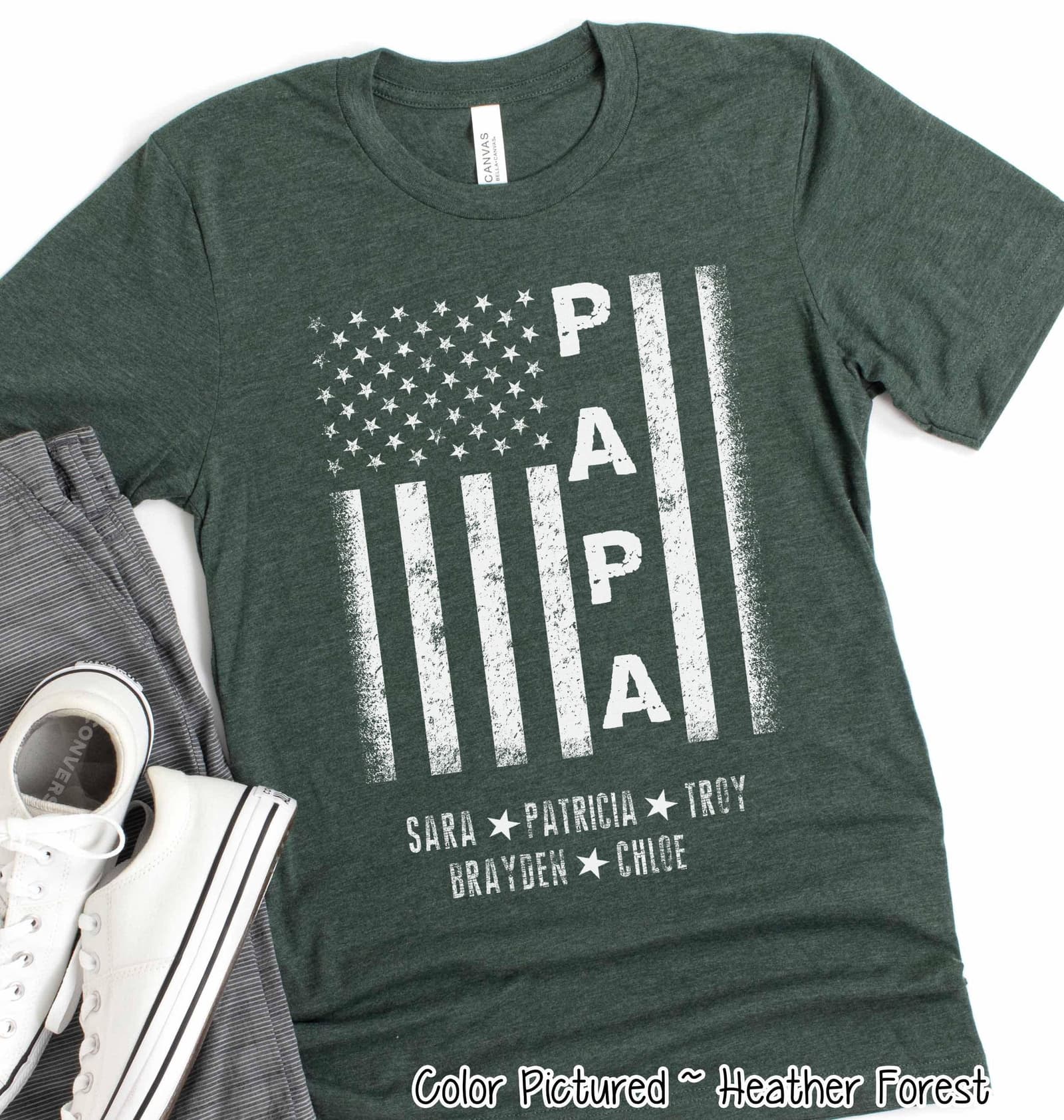 Camiseta personalizada con nombres para padre