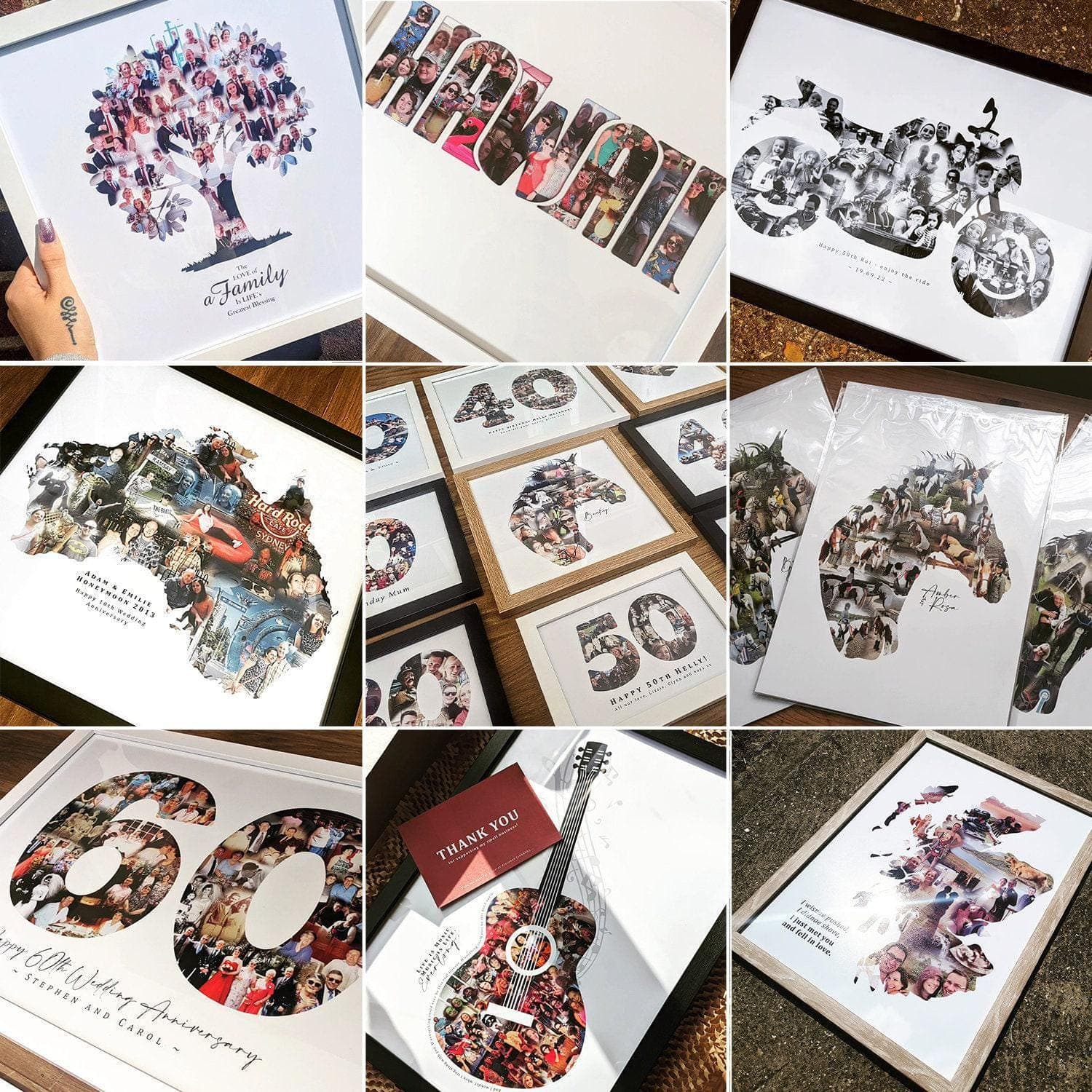 Collage de fotos personalizado con forma de moto, foto 7