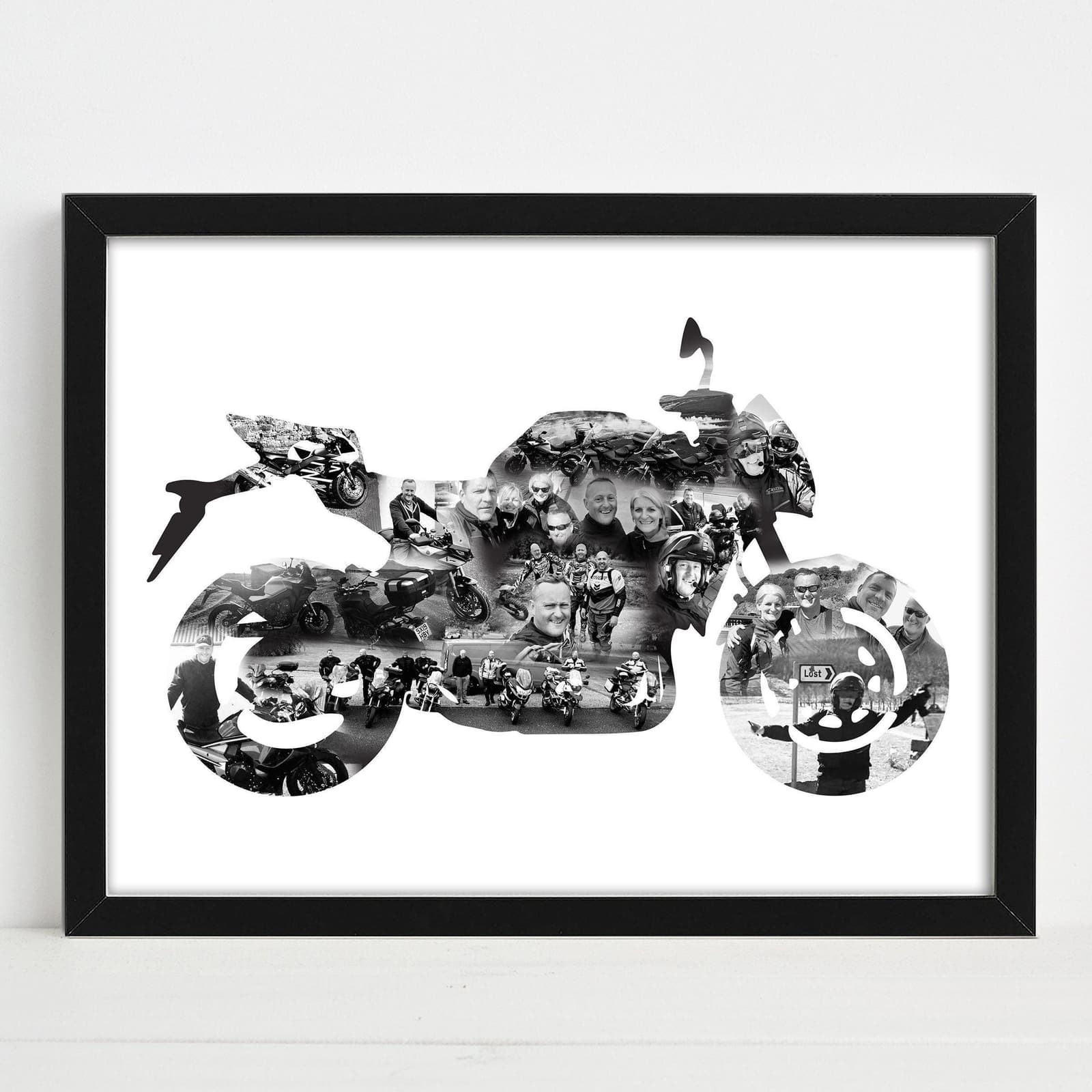 Collage de fotos personalizado con forma de moto, foto 3