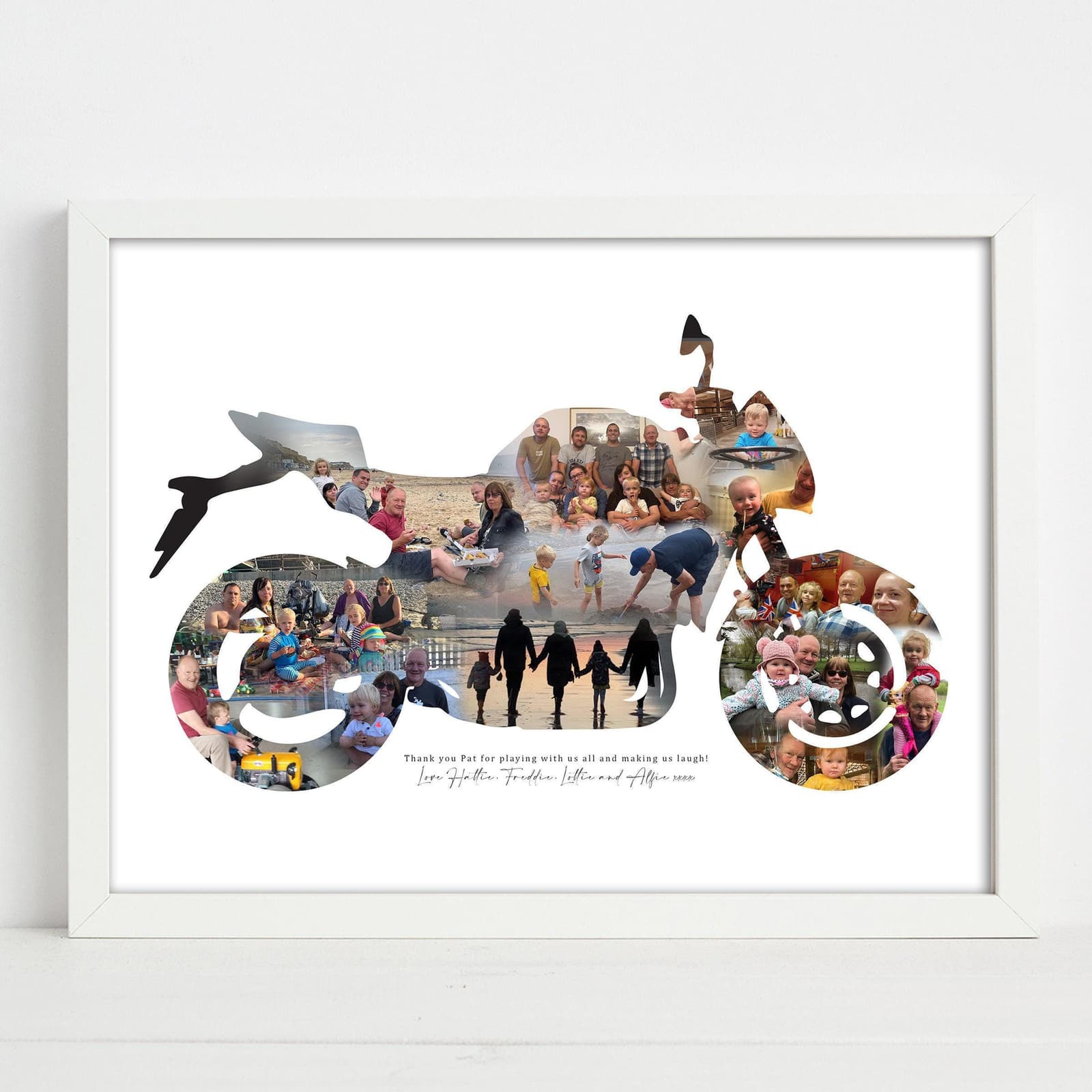 Collage de fotos personalizado con forma de moto, foto 2