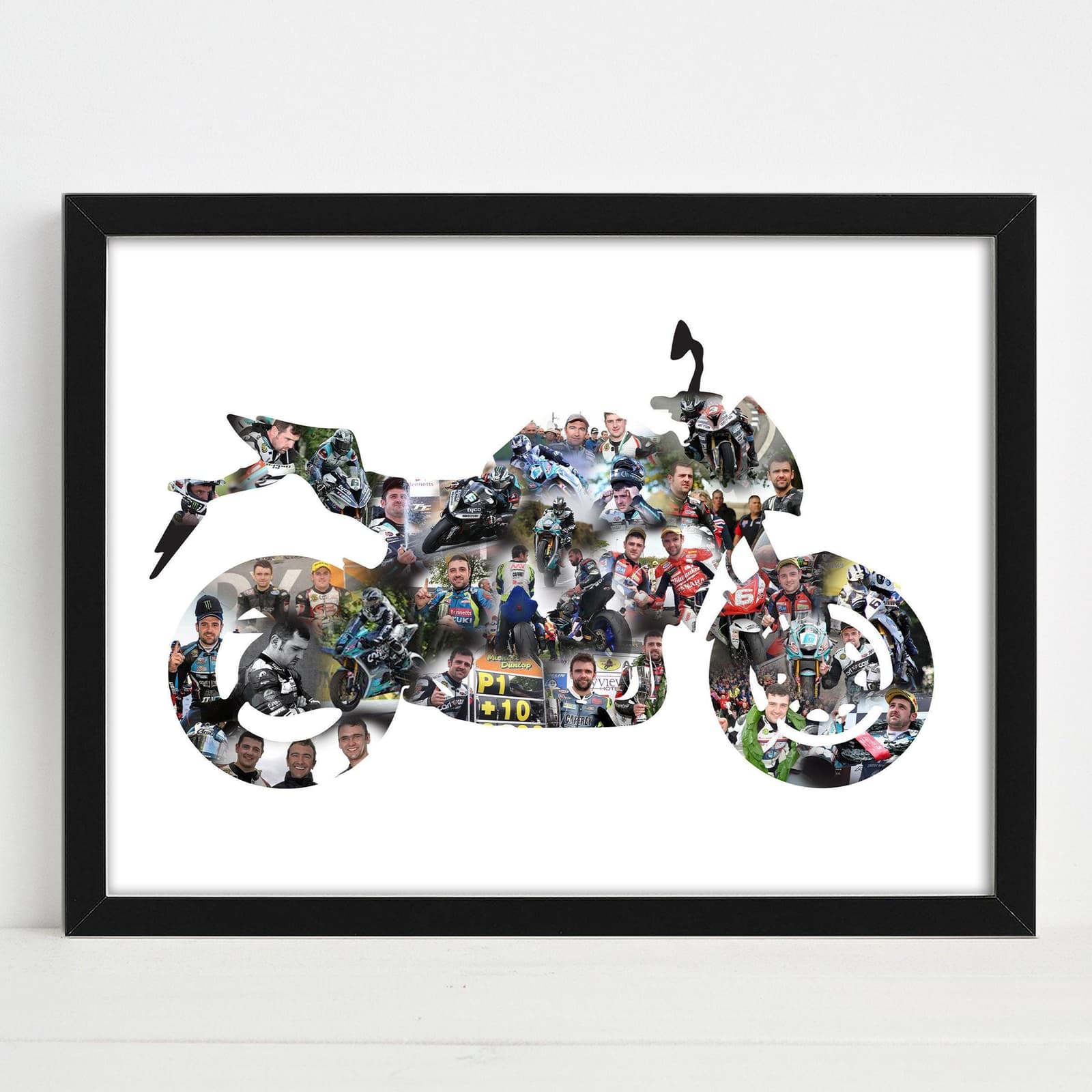 Collage de fotos personalizado con forma de moto