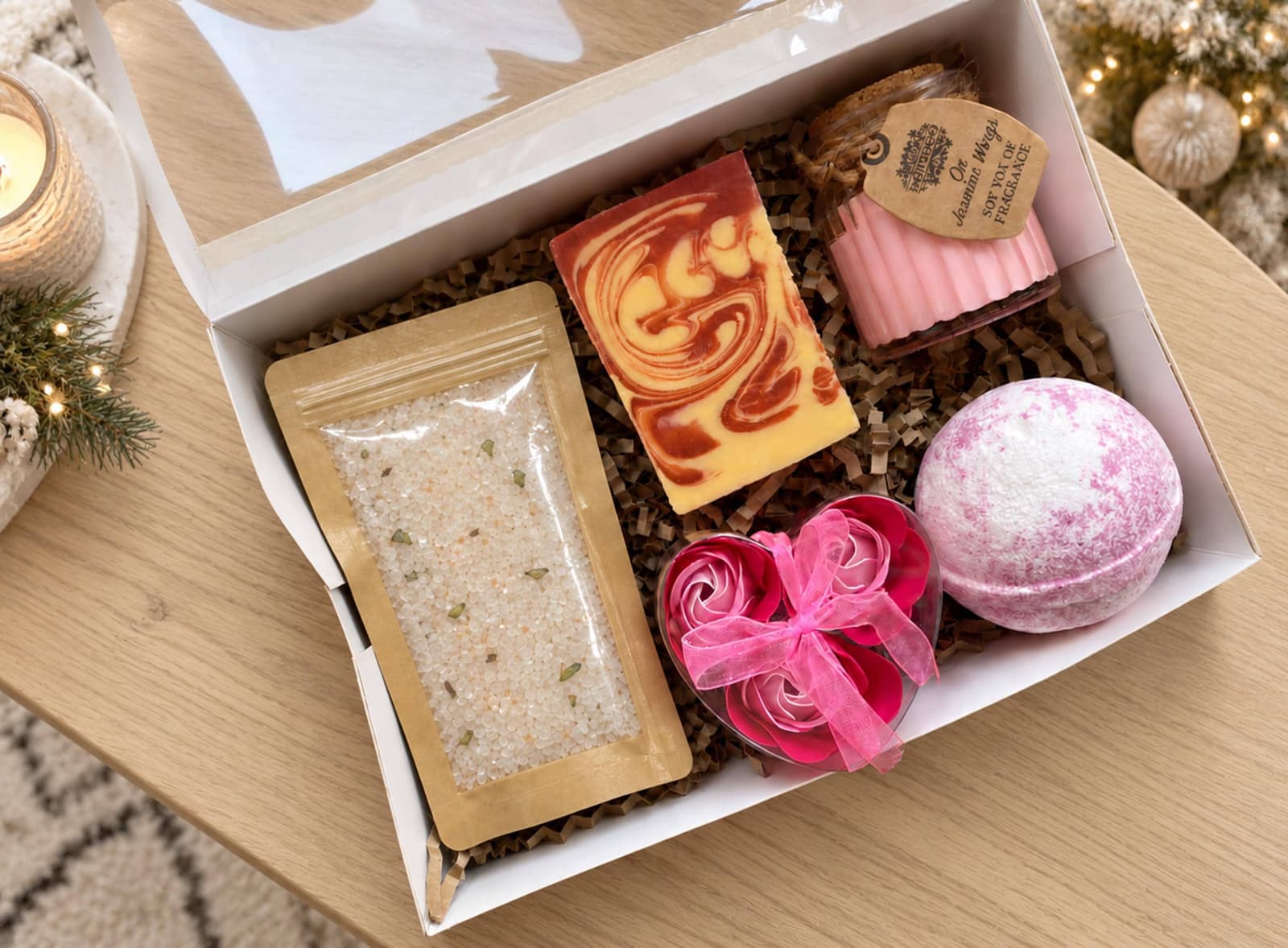 Sales de baño del Himalaya con flores de jabón