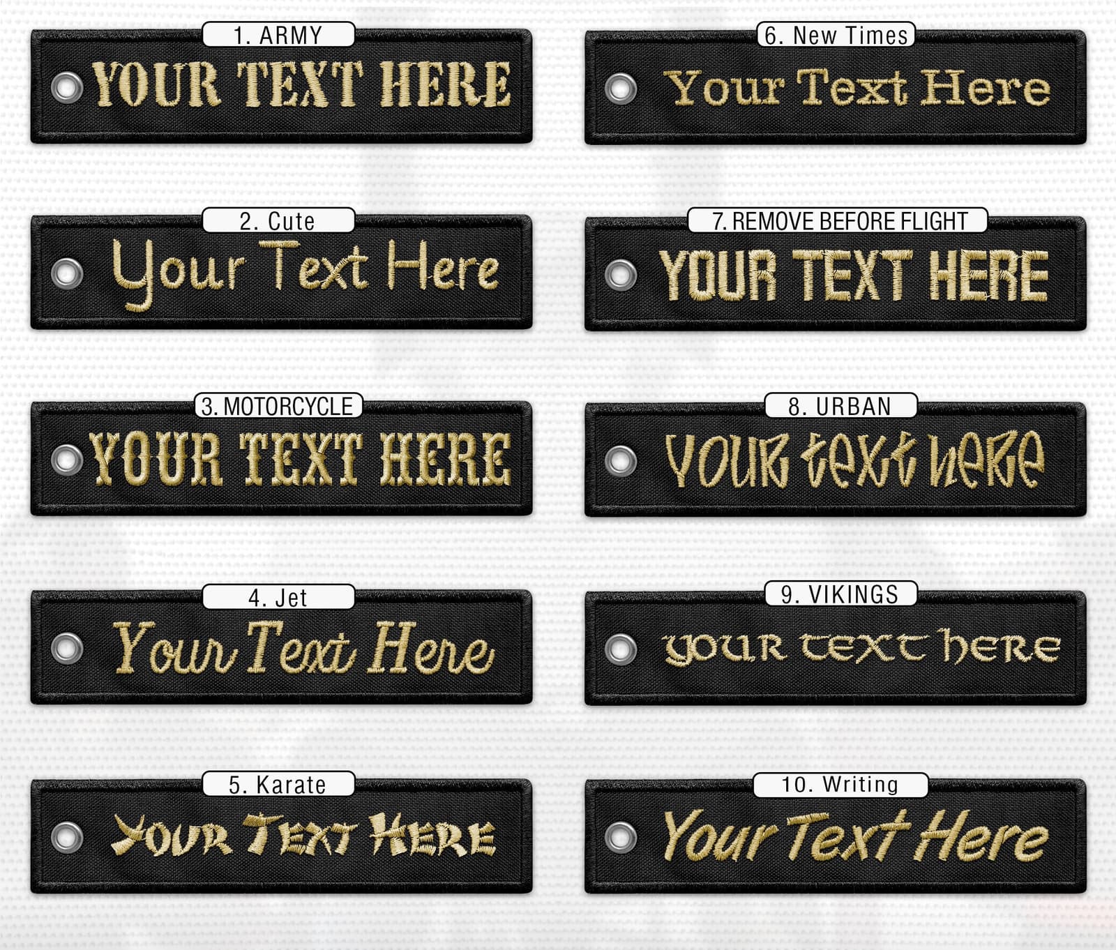 Llavero personalizado tipo jet tag para moto, foto 6