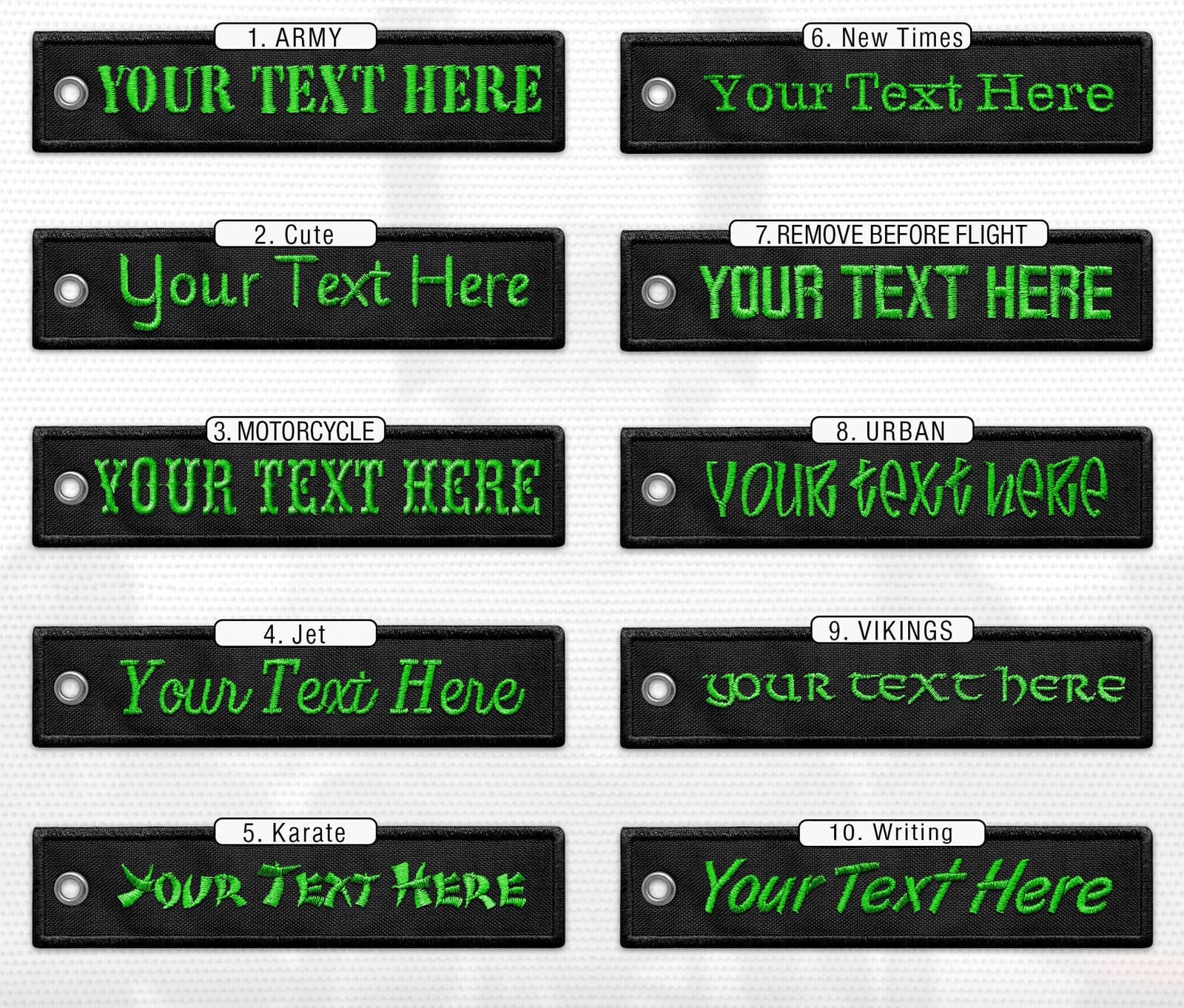 Llavero personalizado tipo jet tag para moto, foto 8
