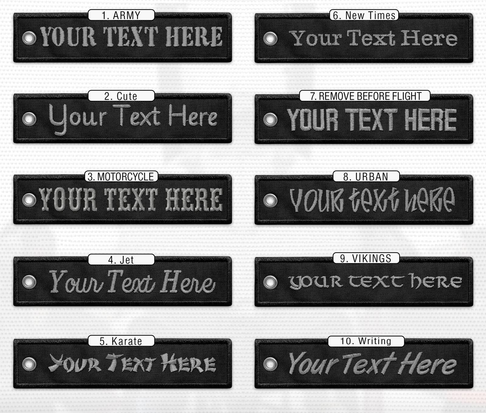 Llavero personalizado tipo jet tag para moto, foto 4