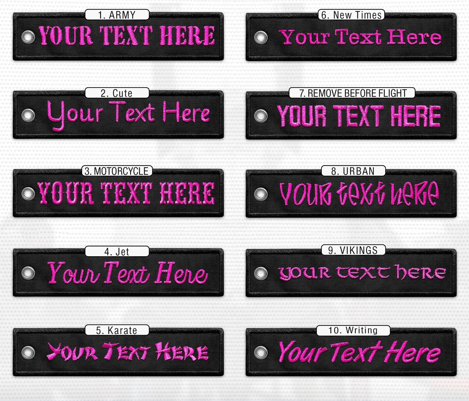 Llavero personalizado tipo jet tag para moto, foto 10