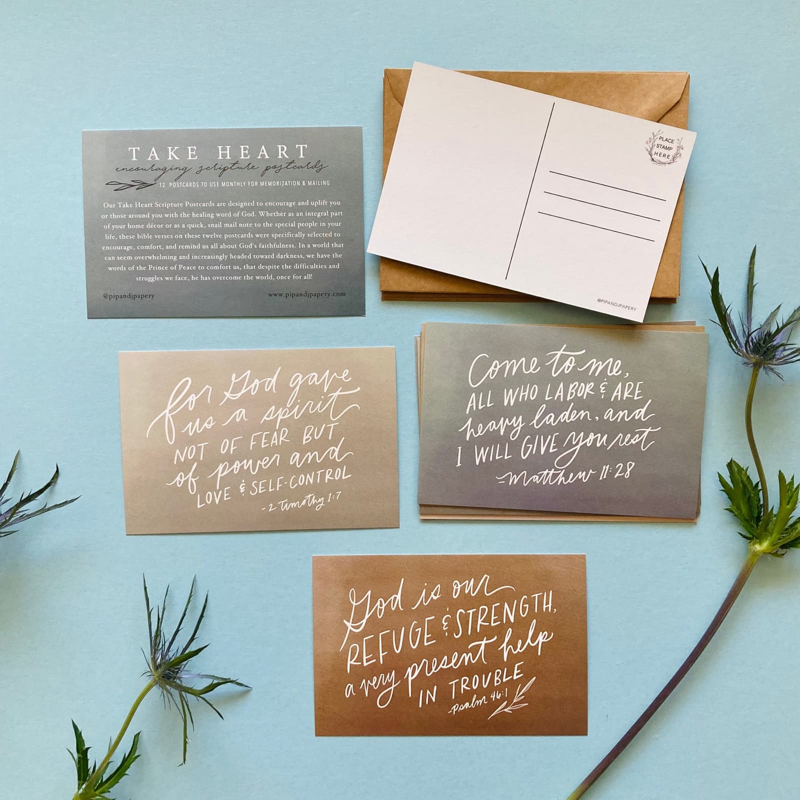 Postales cristianas Take Heart de Pip and J Papery
