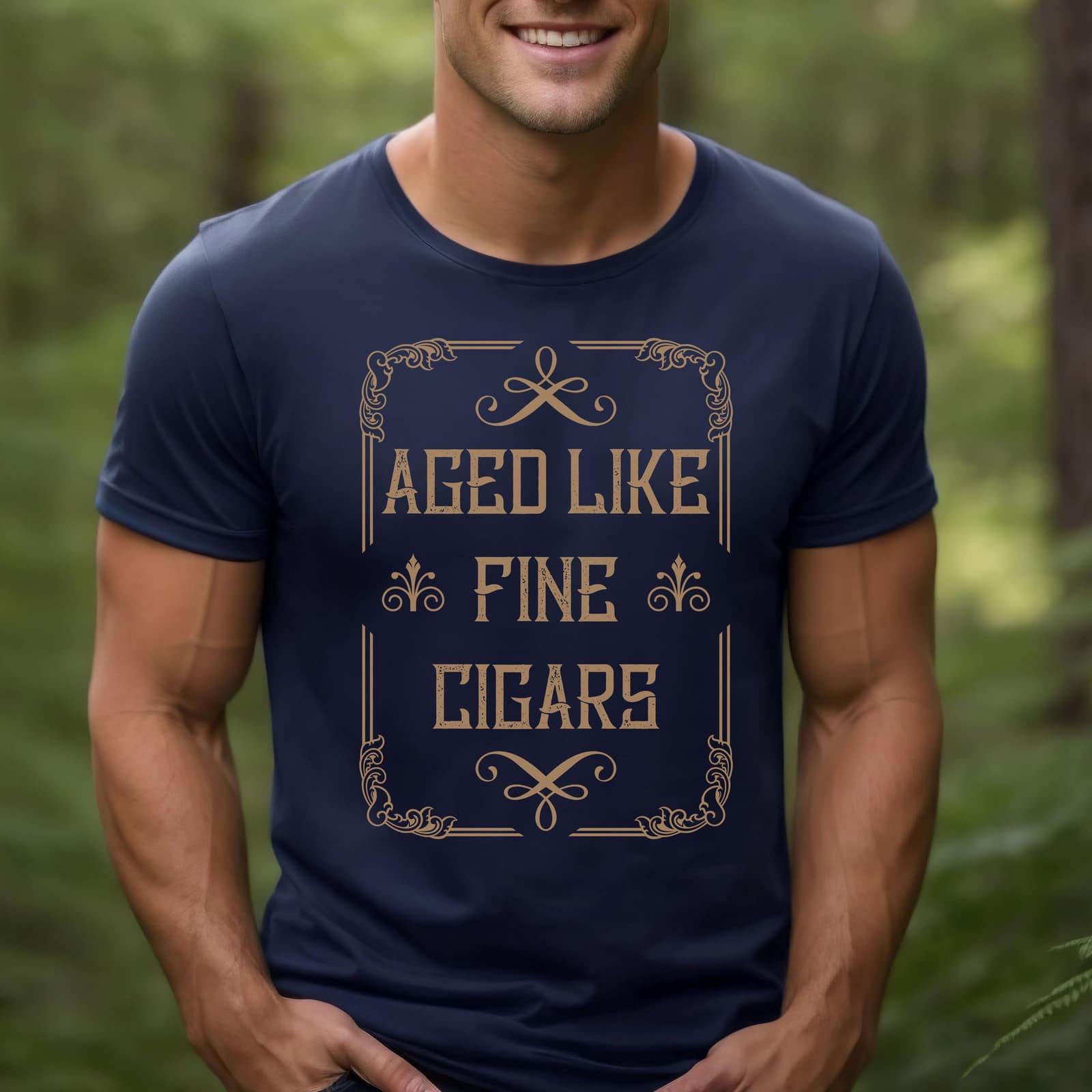 Camiseta para hombre fumador Aged Like Fine Cigars, foto 2