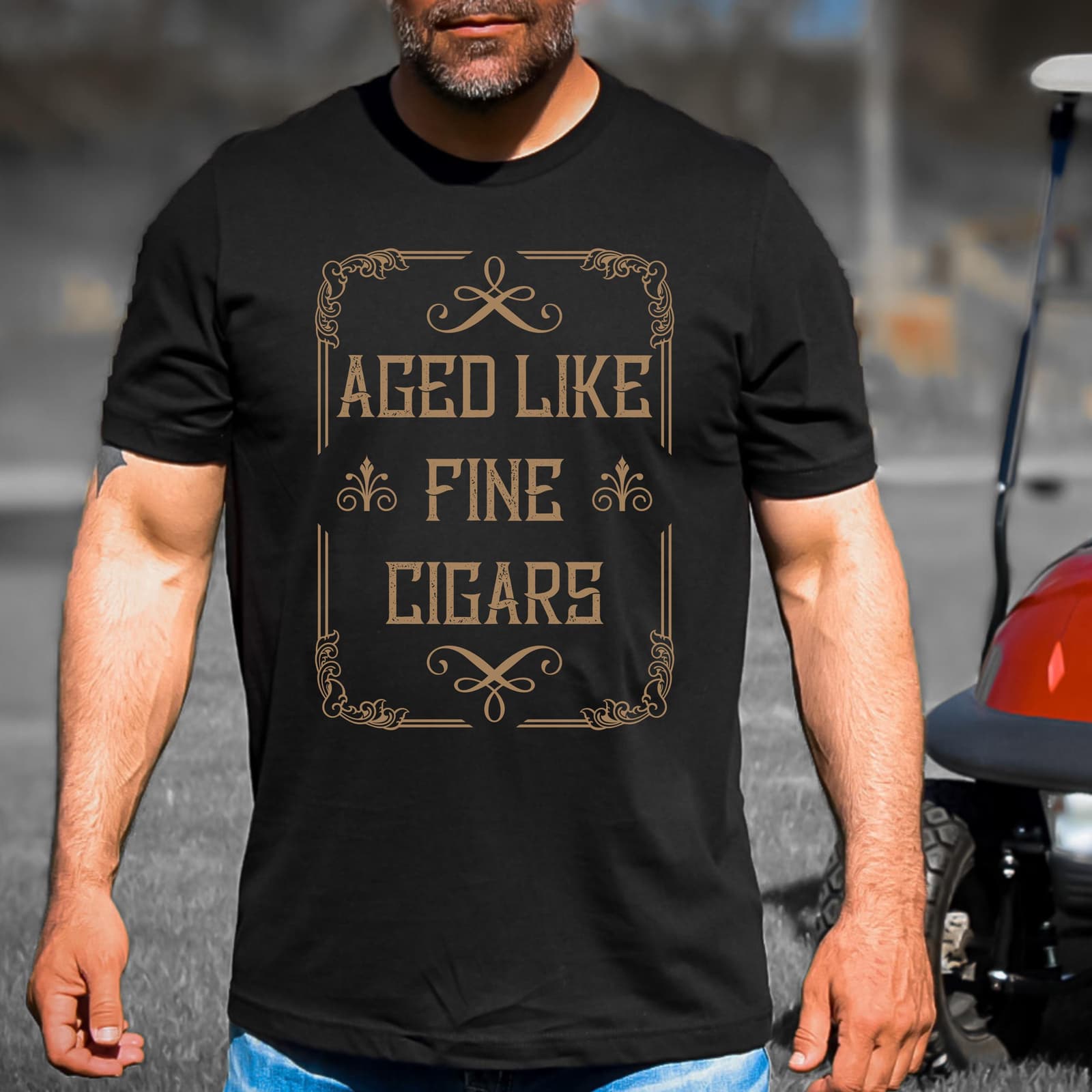 Camiseta para hombre fumador Aged Like Fine Cigars, foto 4