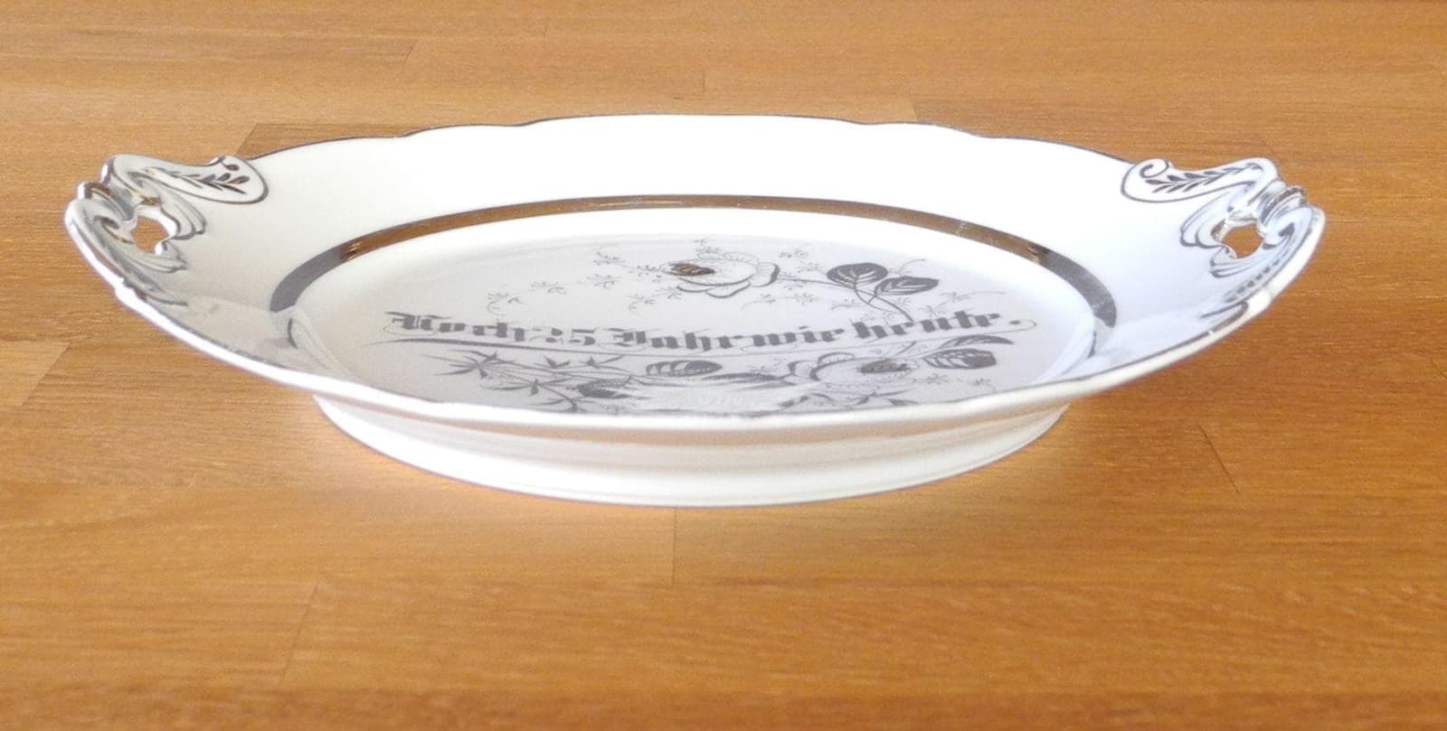 Plato de porcelana vintage para bodas de plata, foto 6