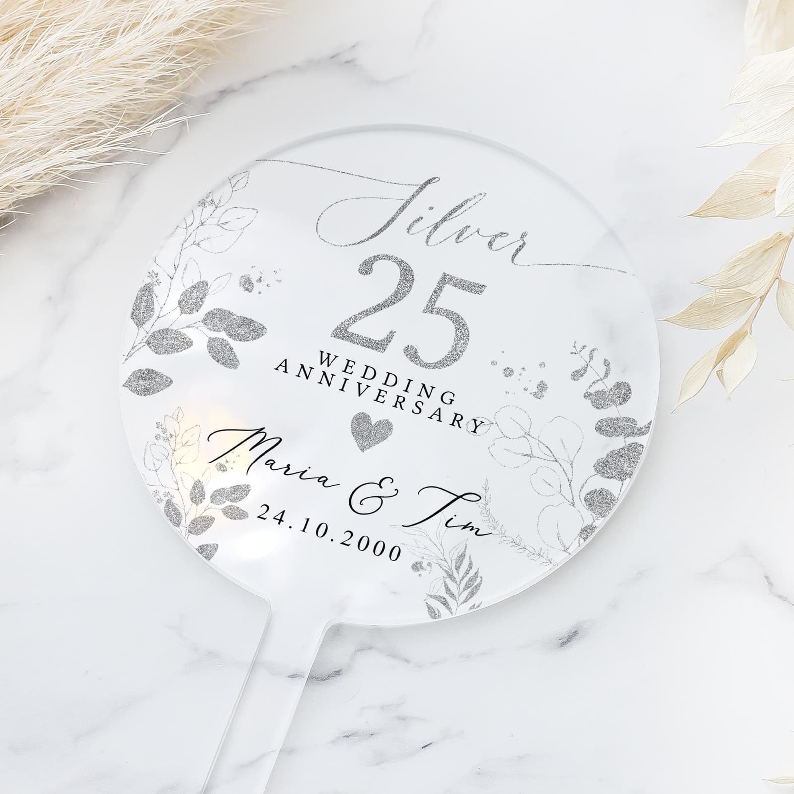 Cake topper personalizado para bodas de plata, foto 4
