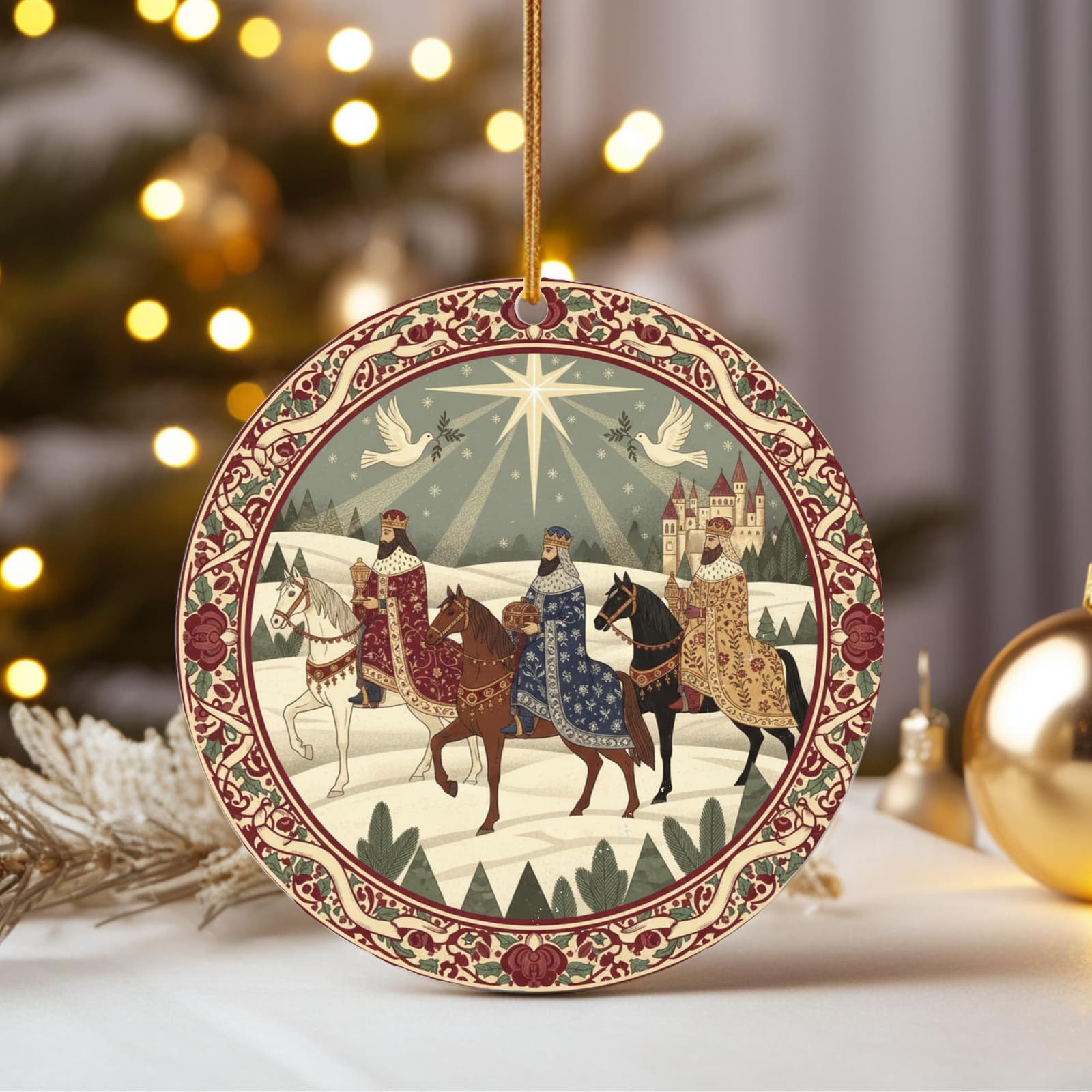 Adorno de cerámica de los Reyes Magos, foto 3