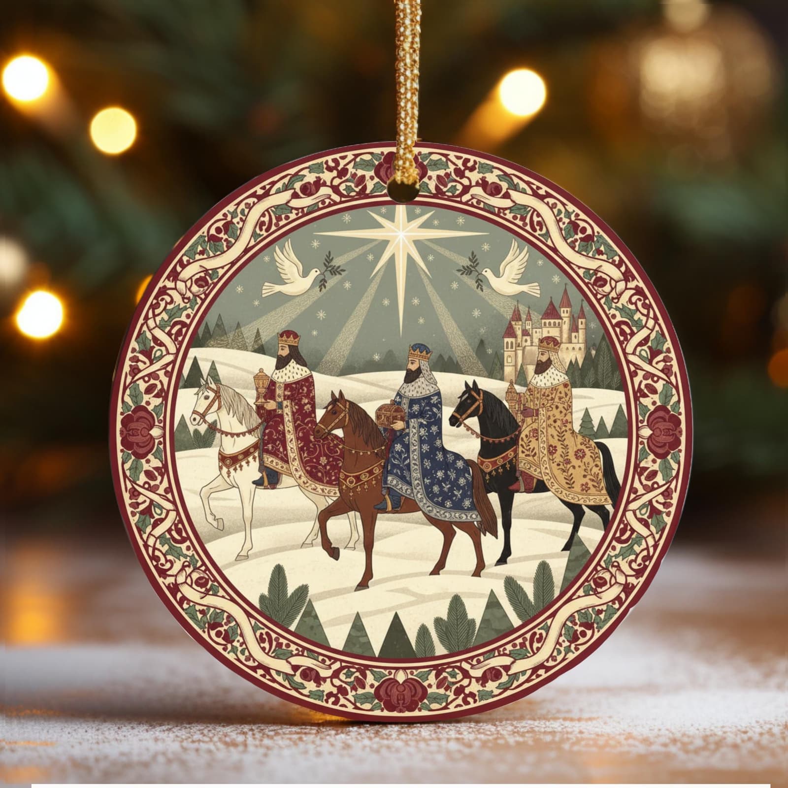 Adorno de cerámica de los Reyes Magos