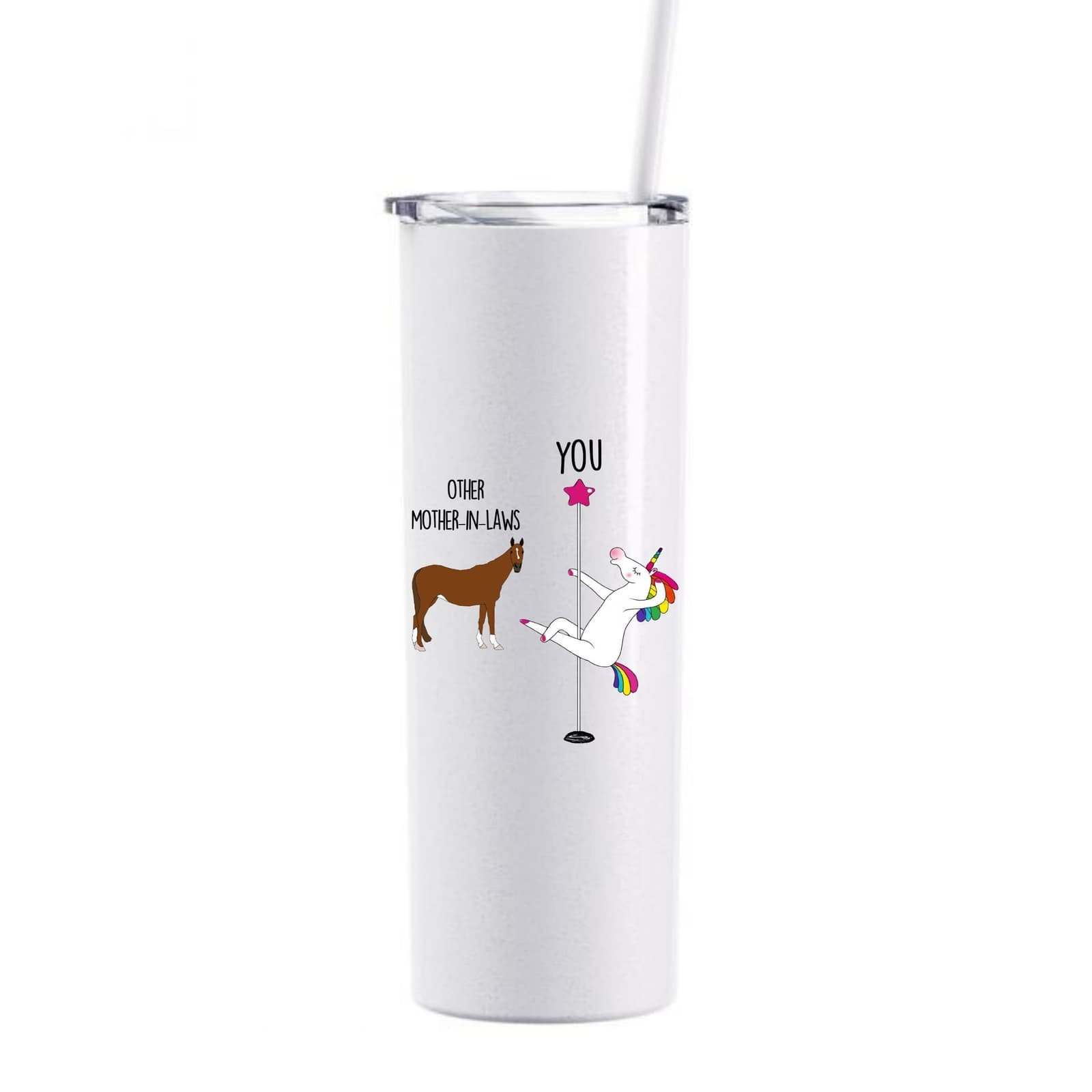 Vaso térmico divertido para suegra con diseño de unicornio, foto 3,