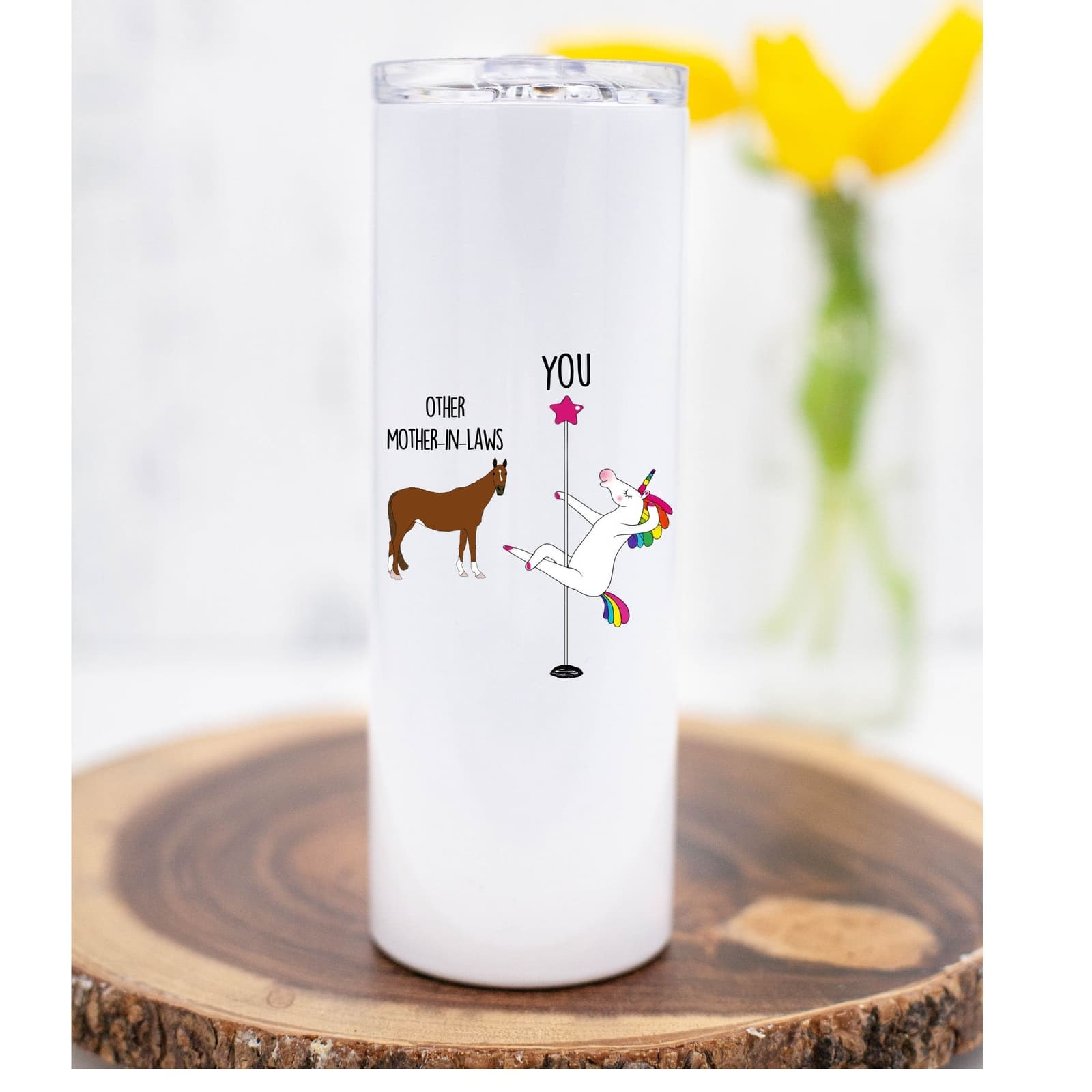 Vaso térmico divertido para suegra con diseño de unicornio, foto 7,