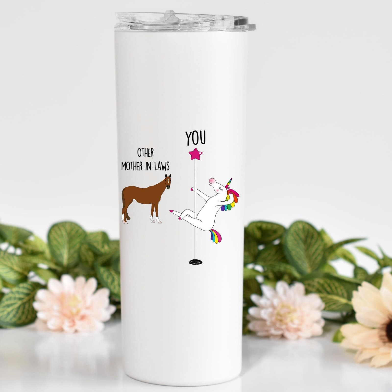 Vaso térmico divertido para suegra con diseño de unicornio, foto 2,