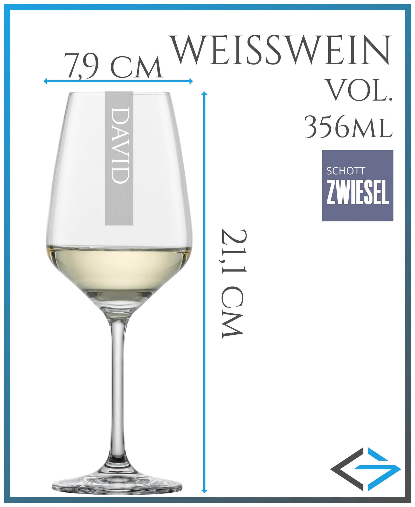 Copa de vino blanco personalizada de cristal, foto 4