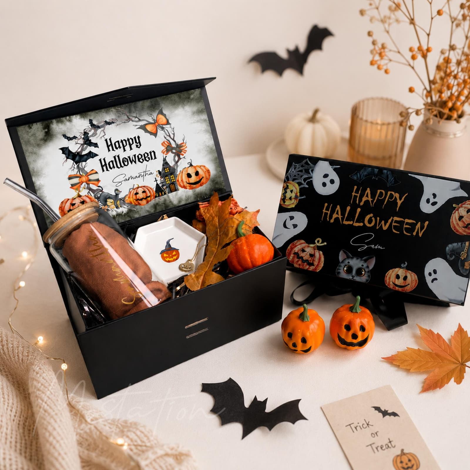 Caja de regalo personalizada de Halloween para ella
