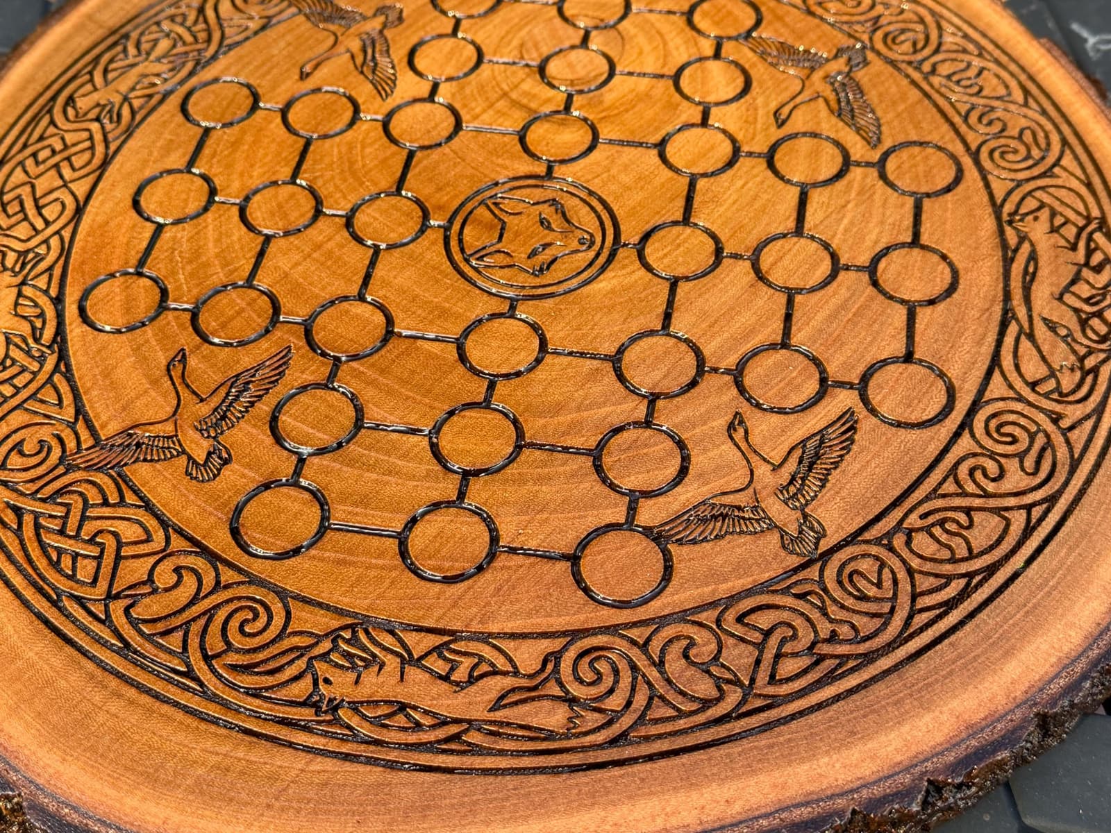 Juego de mesa medieval Fox and Geese artesanal de madera, foto 13