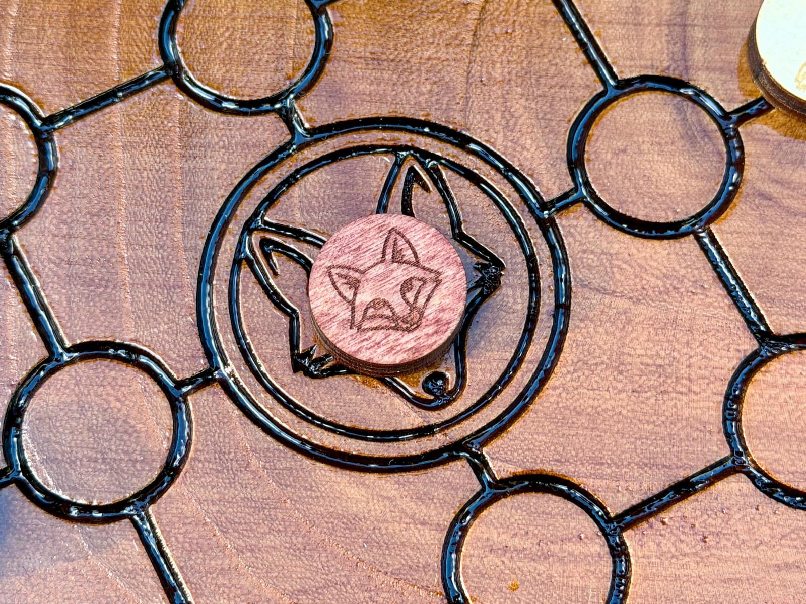 Juego de mesa medieval Fox and Geese artesanal de madera, foto 7