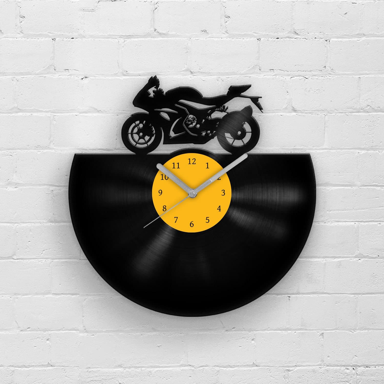 Reloj de pared de vinilo con moto, foto 2